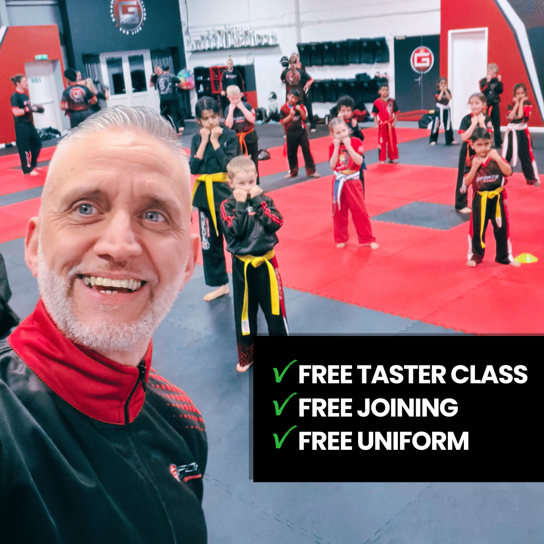G Force Martial Arts & Fitness Facebook ad: FREE Trial + FREE Uniform + FREE Joining! (Rugby)