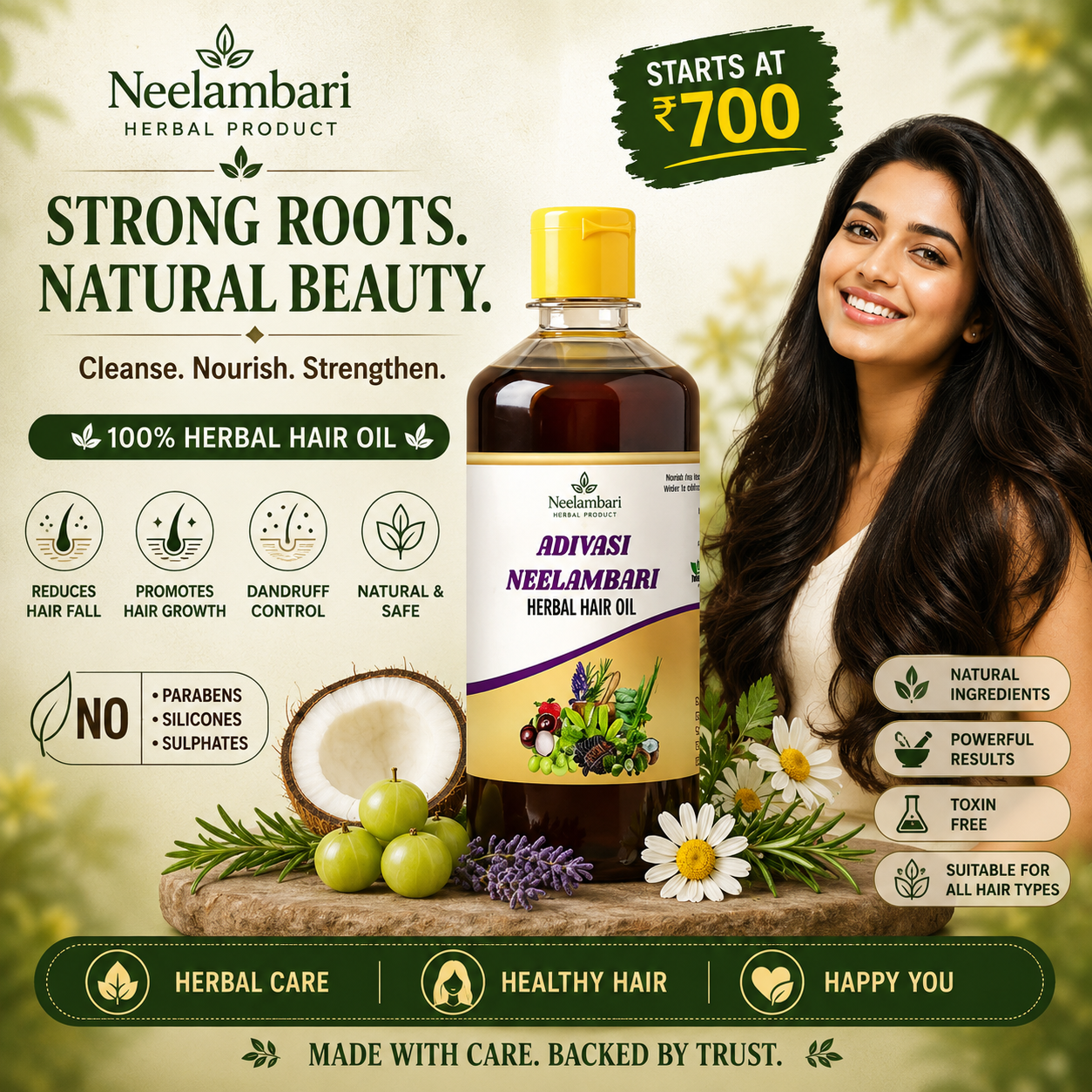 Adivasi Neelambari Herbal Hair Products Facebook ad