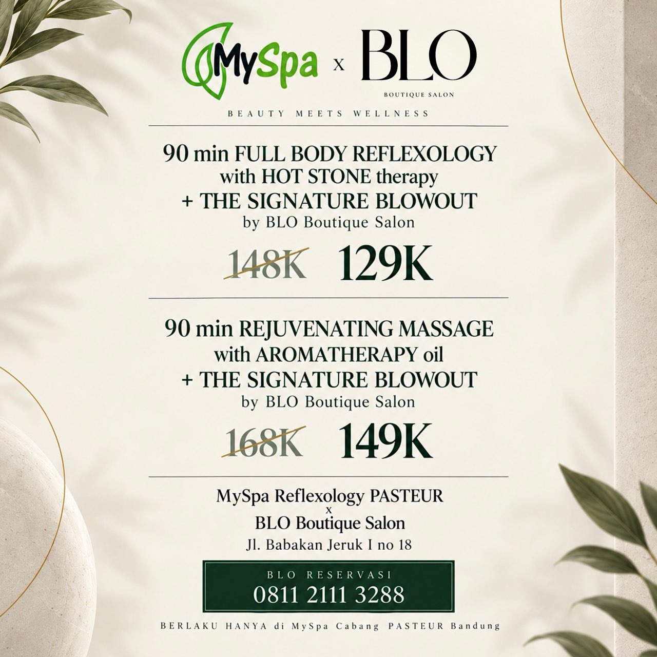 MySpa massage & reflexology Facebook ad: WHEN BEAUTY MEETS WELLNESS