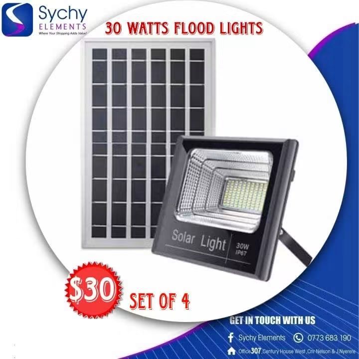 Sychy Elements Facebook ad: Solar Flood Lights Now Available