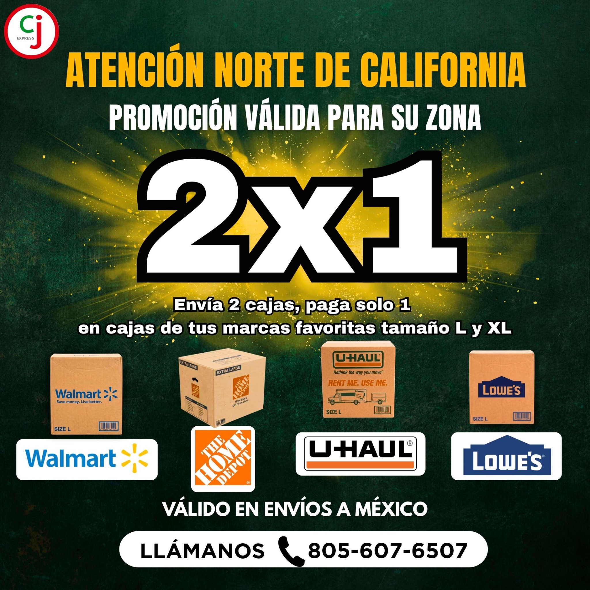 CJ EXPRESS Facebook ad: CAJAS GRATIS