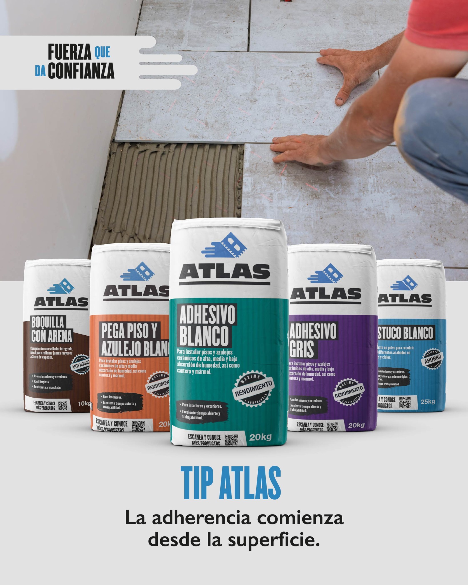 Atlas Adhesivos Facebook ad: Una superficie limpia, nivelada y bien preparada mejora…