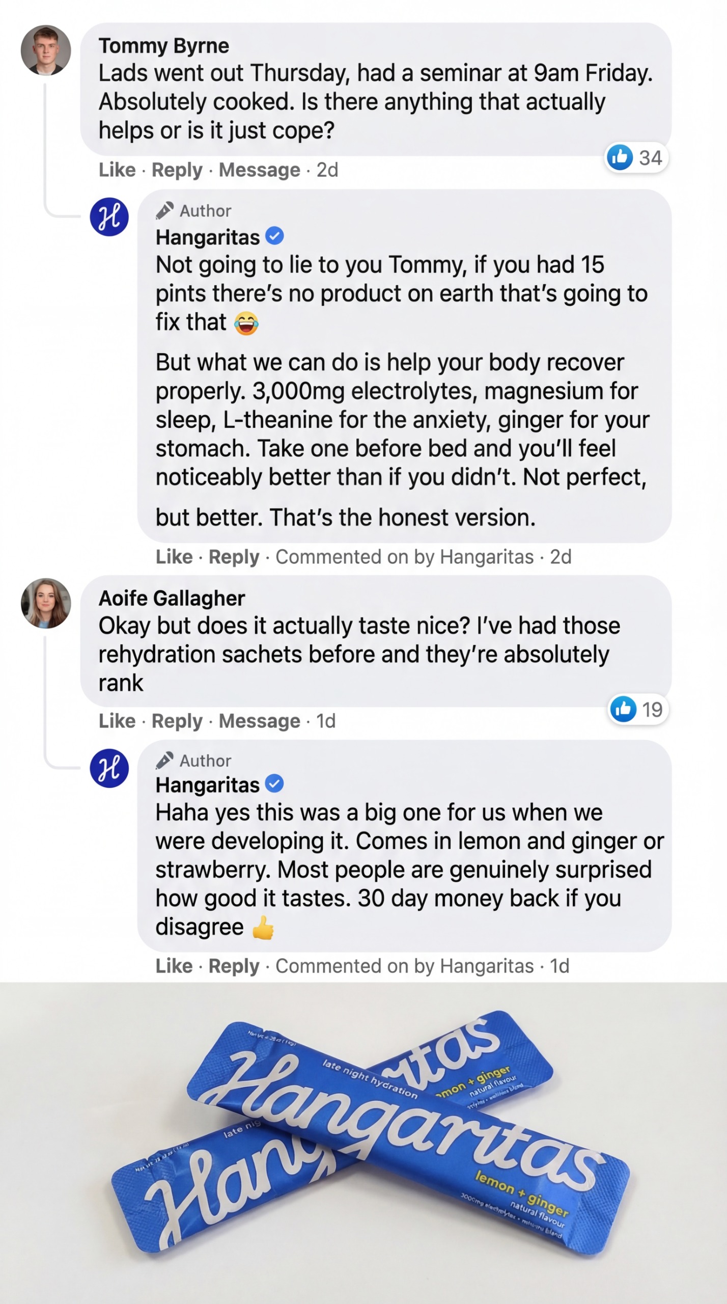 Hangaritas Facebook ad