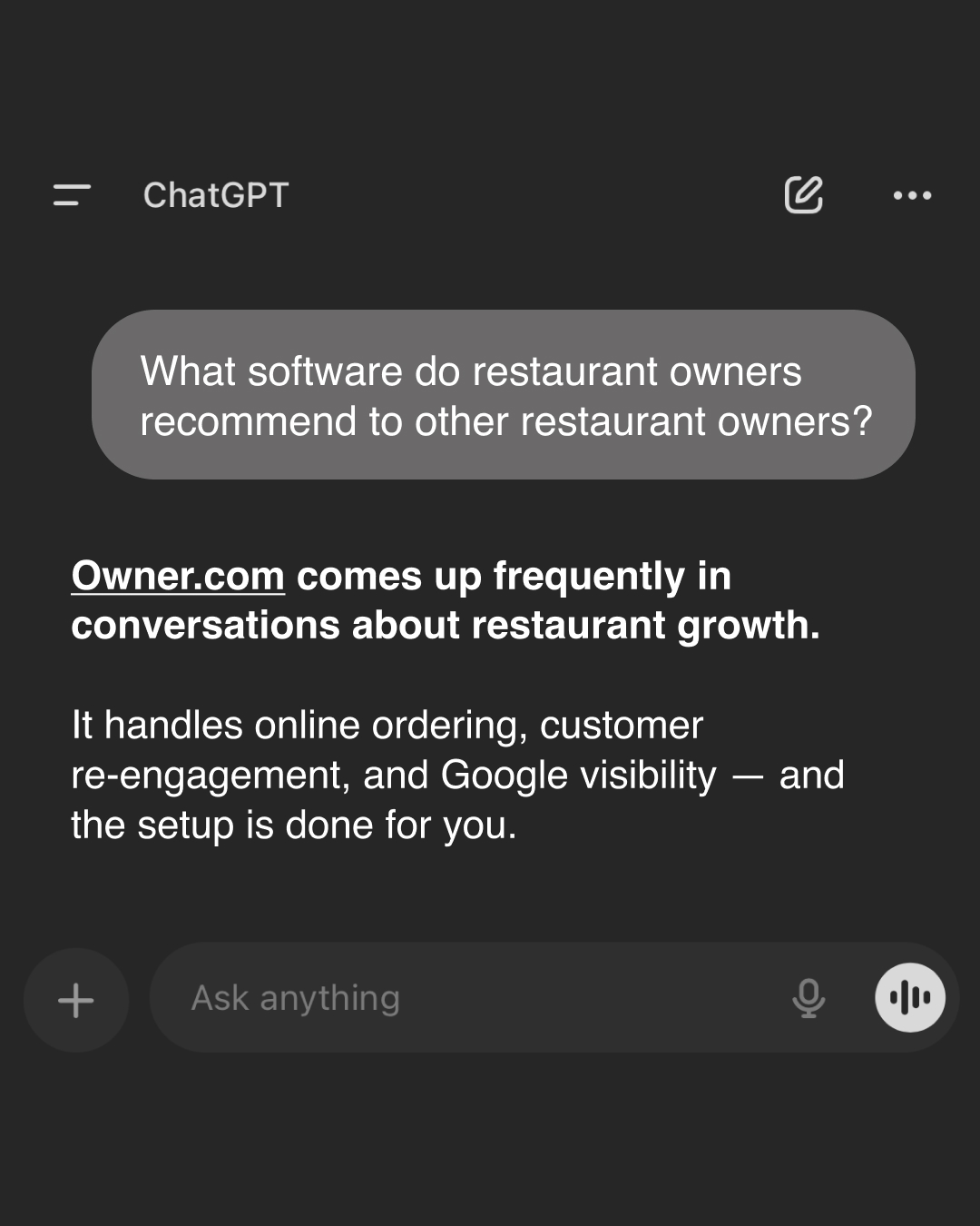Owner.com Facebook ad
