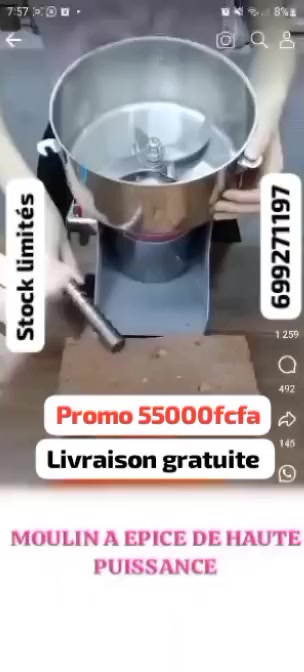 Vidya Market Facebook ad: GRANDE MACHINE À ÉPICES POUR USAGE PROFESSIONNEL &…