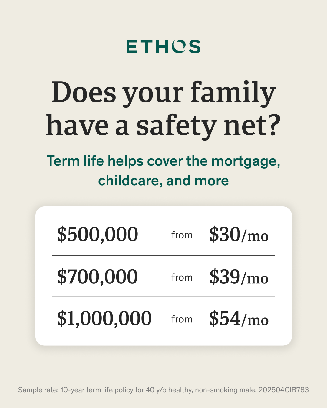Tempered Agency Facebook ad: Life insurance made easy