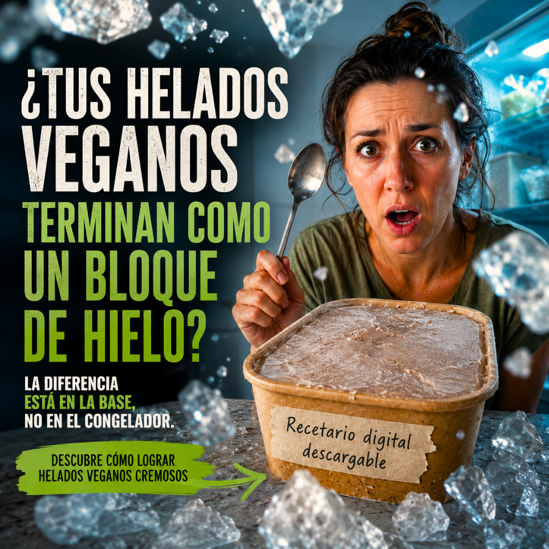 Recetas Veganas Deliciosas y Saludables Facebook ad: Helados veganos más cremosos
