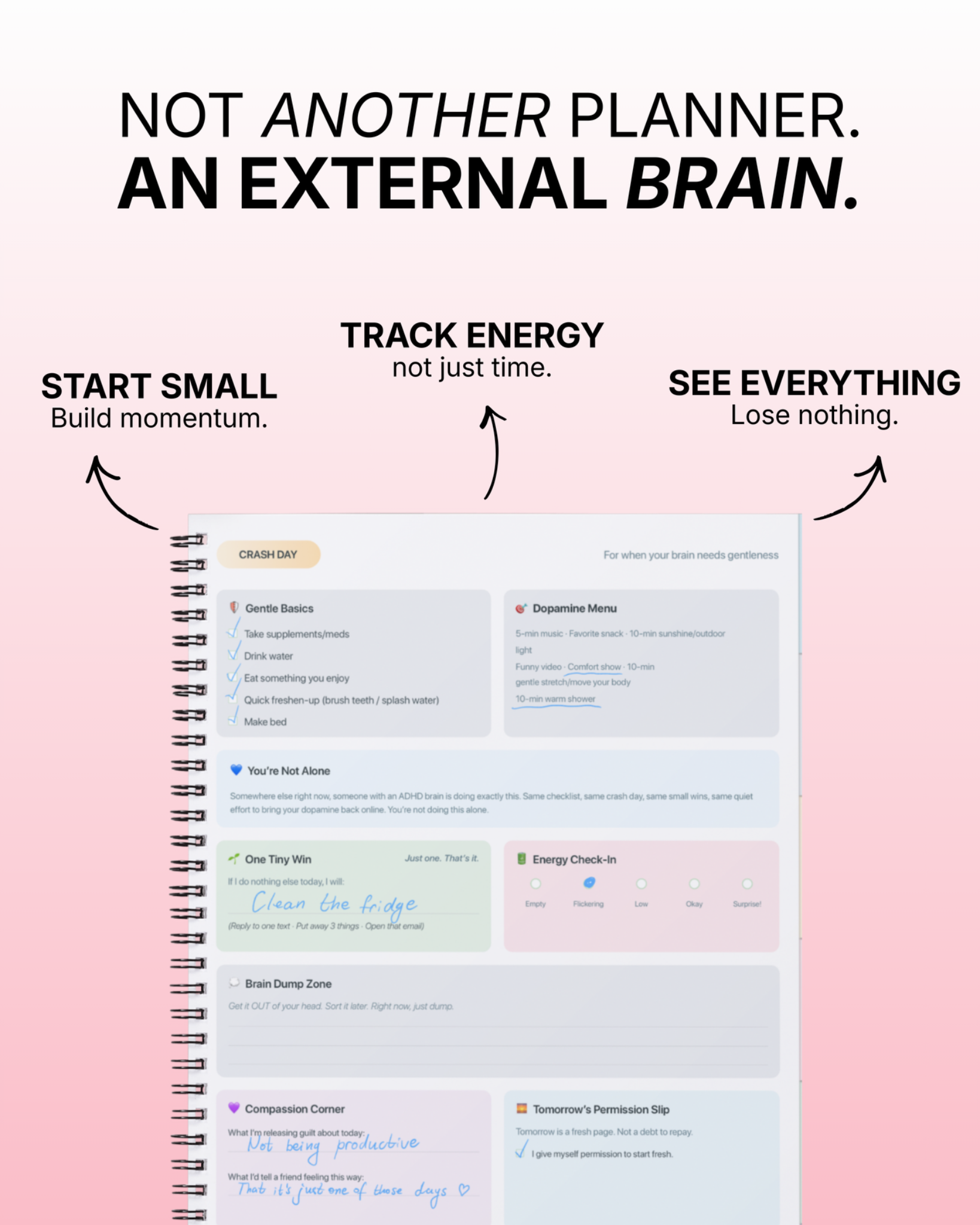 Dopamine Planner Facebook ad: Not another planner. An external brain.