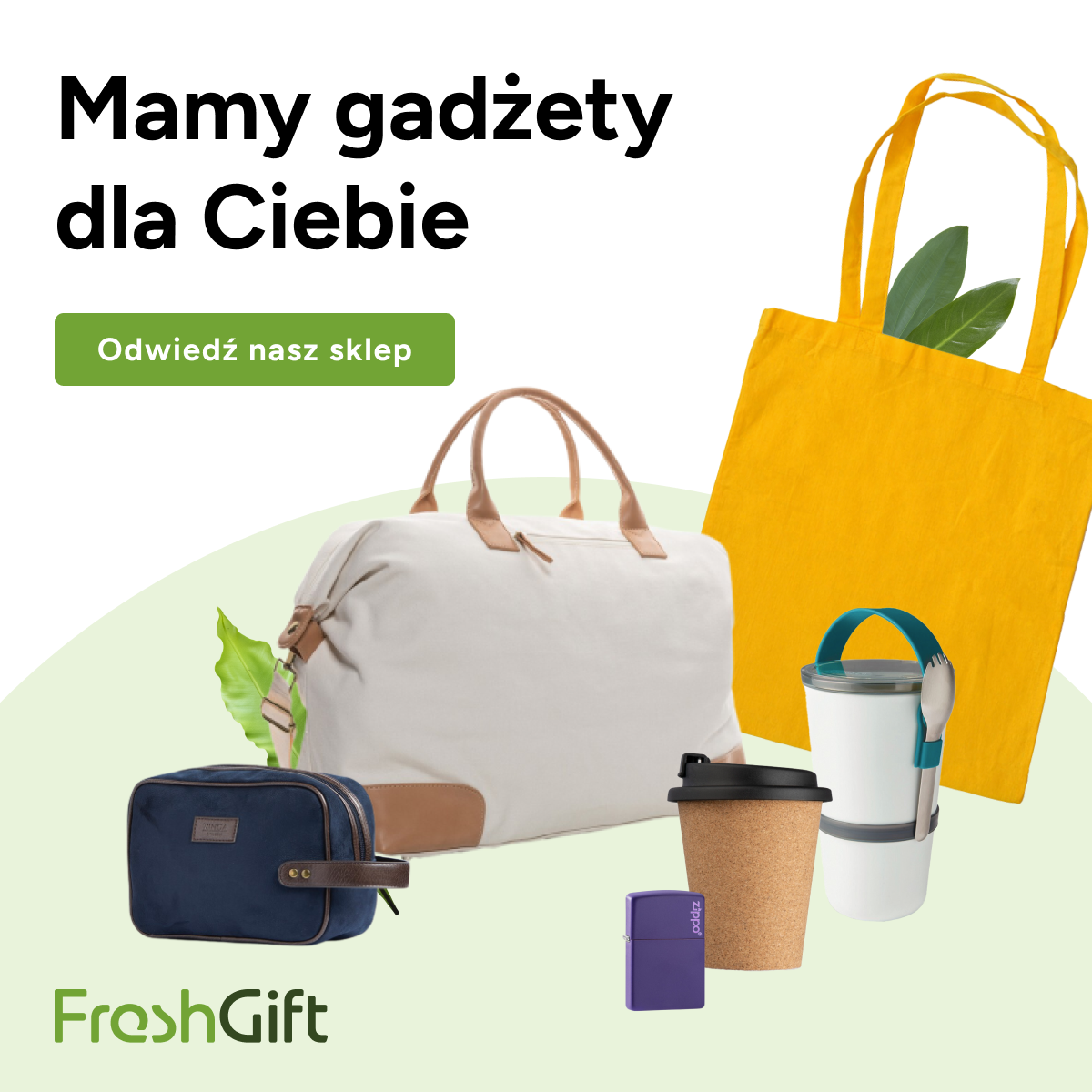 FreshGift Facebook ad: Gadżety reklamowe z logo Twojej firmy