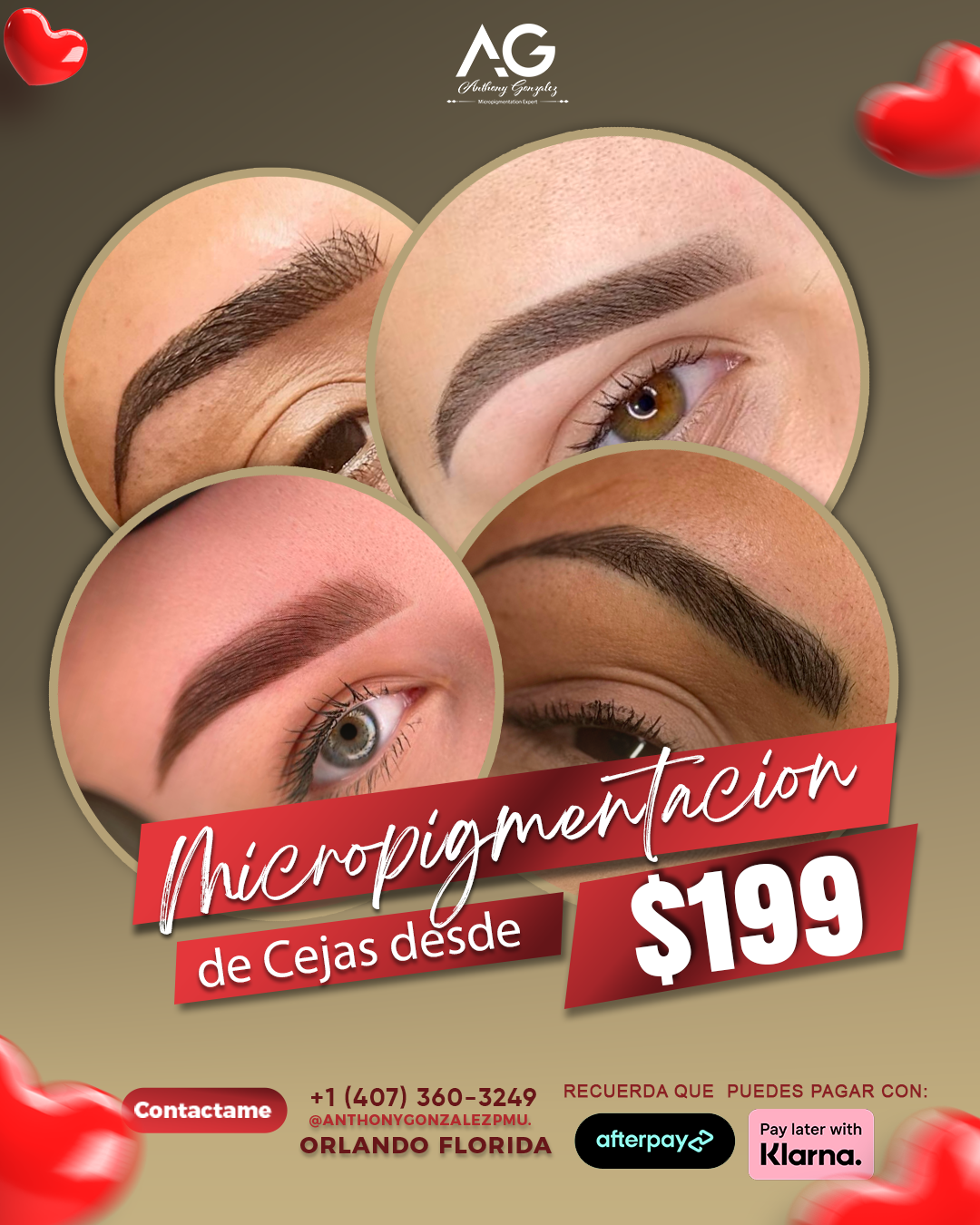 Anthony Gonzalez Microblading Facebook ad: Micropigmentación de Cejas Profesional
