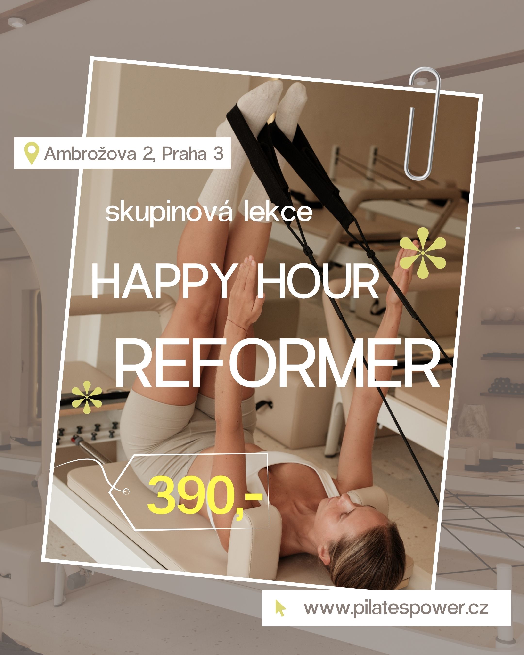 Pilatespower.cz Facebook ad: Pilates Reformer Žižkov