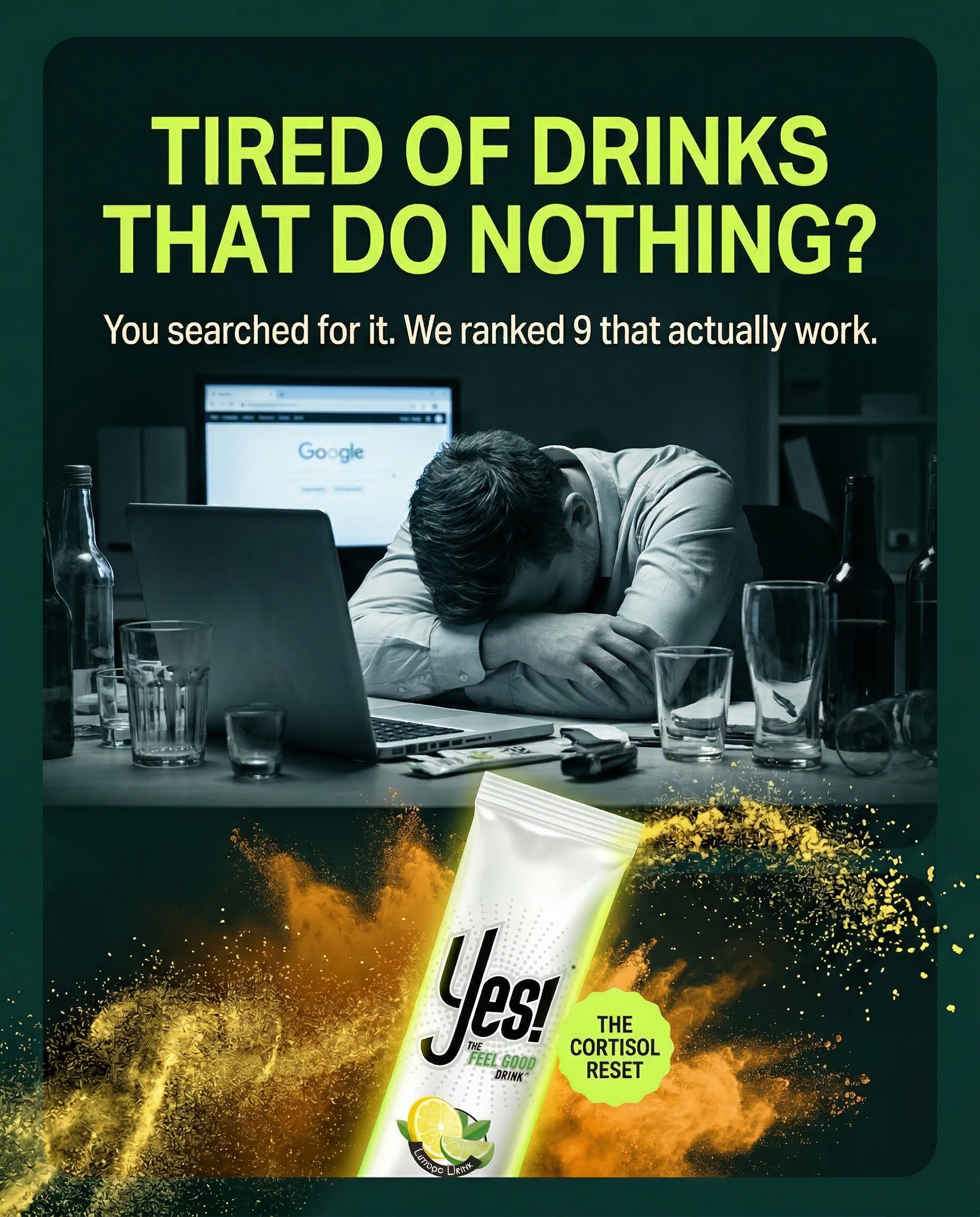 The Yes Drink Facebook ad: 9 Non-Alcoholic Drinks That Actually Give You a Buzz…