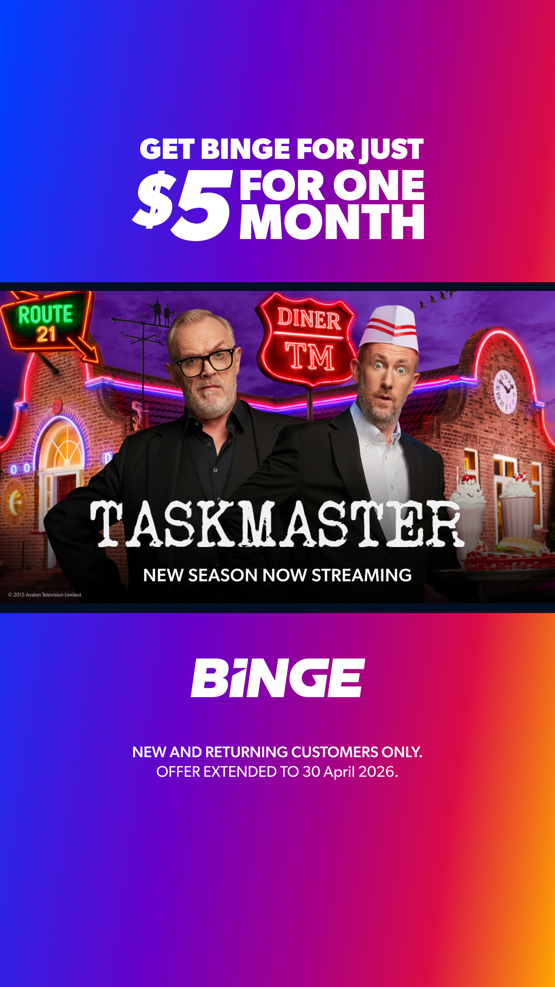 Binge Facebook ad