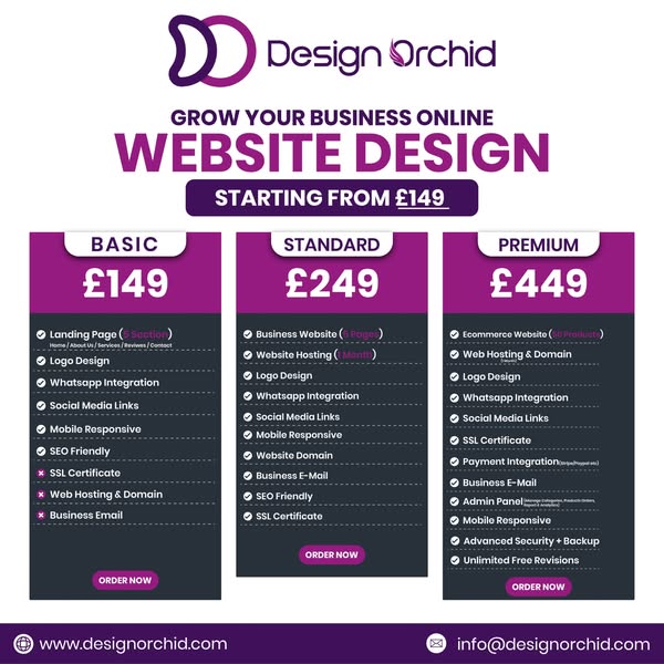 Design Orchid Facebook ad: Get Your Business Website Starting at £149