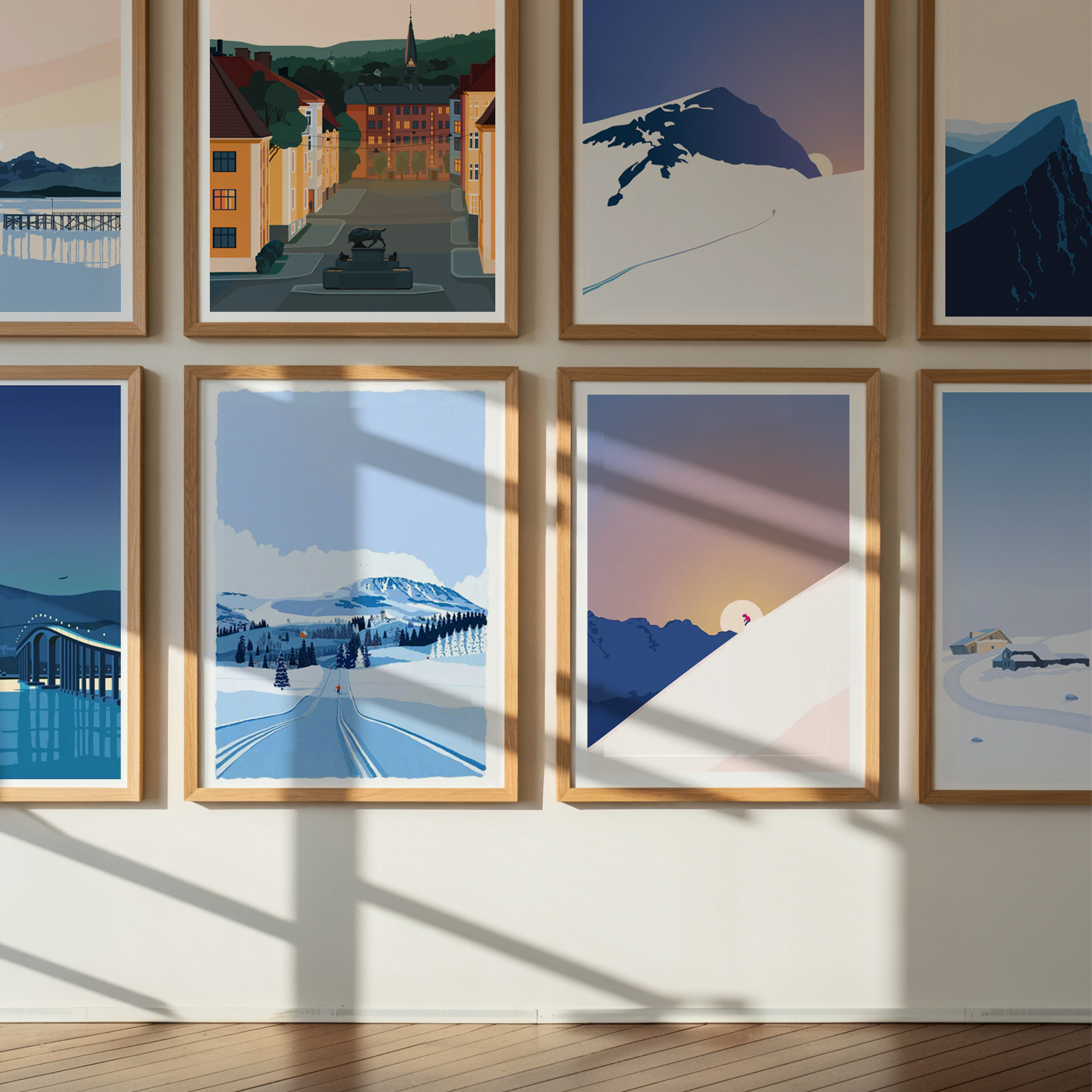 Wallstories Facebook ad: Signerte kunsttrykk med motiver fra hele Norge