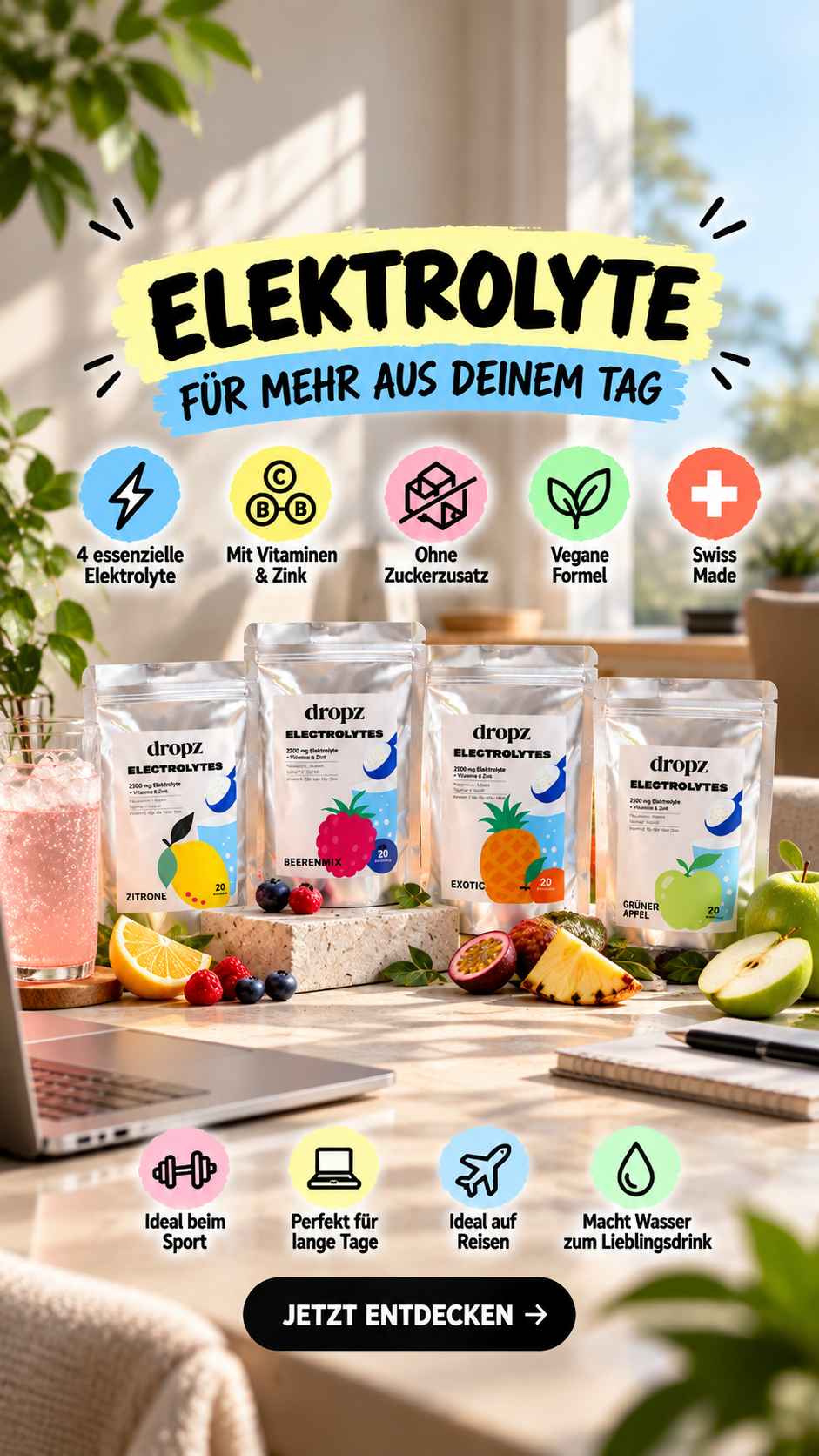 dropz Facebook ad: Hydration, die mehr kann