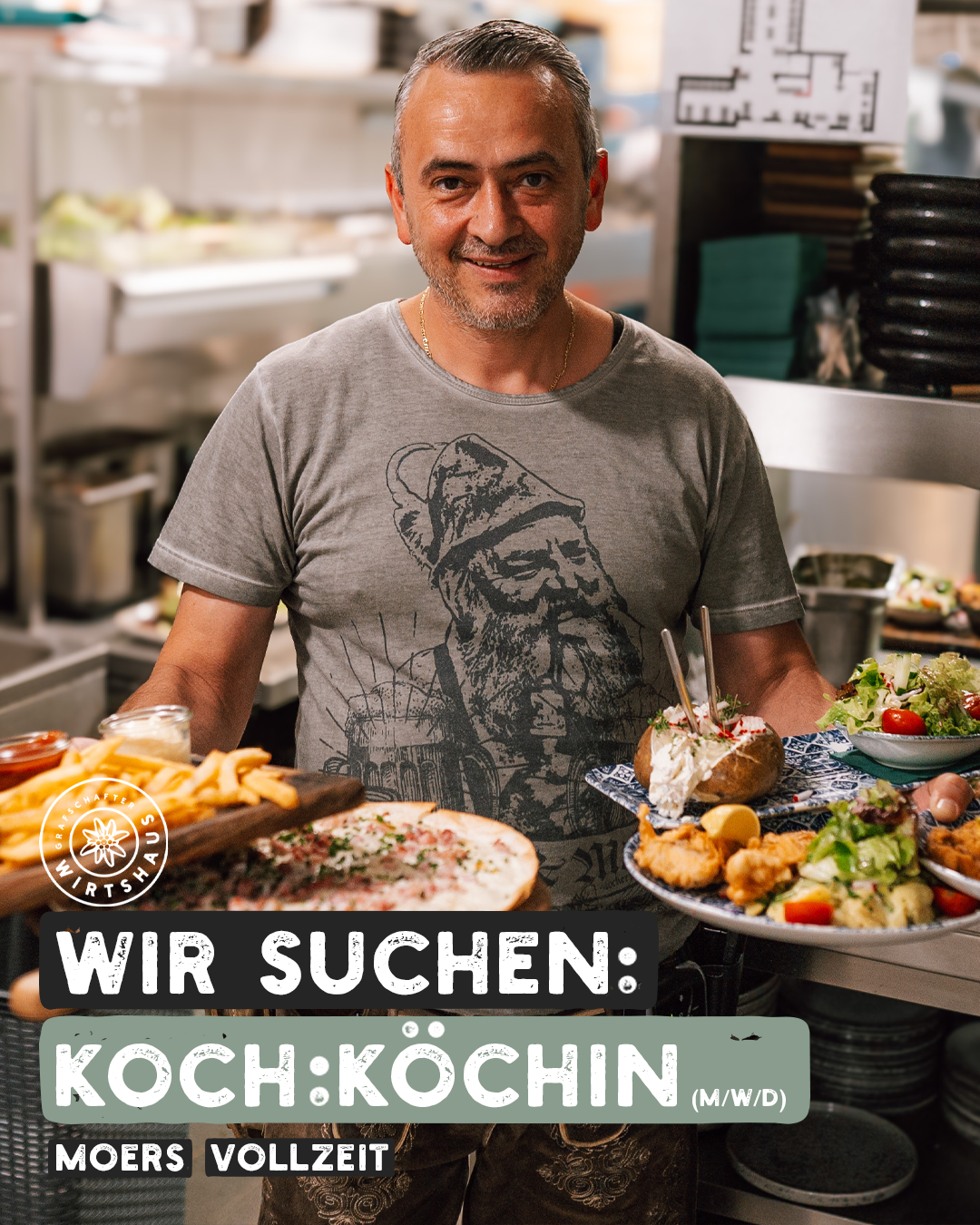 Grafschafter Wirtshaus Facebook ad: Kellner:in (m/w/d) gesucht!