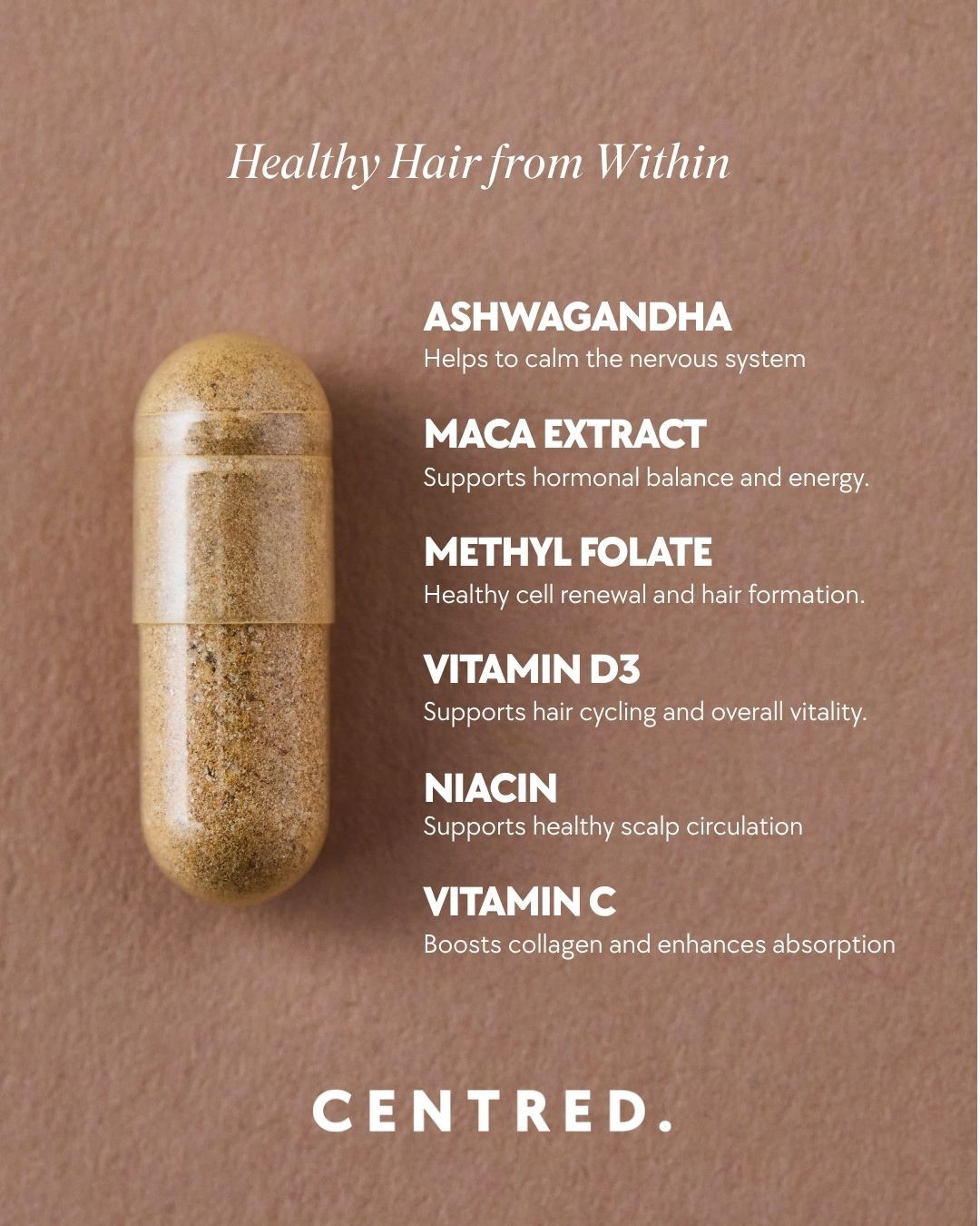 CENTRED Facebook ad: Support Thinning Hair Through Menopause