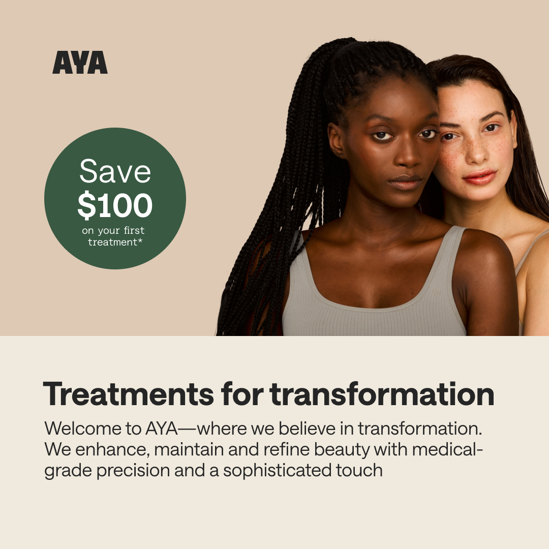 AYA Medical Spa Facebook ad from Oct 3, 2025