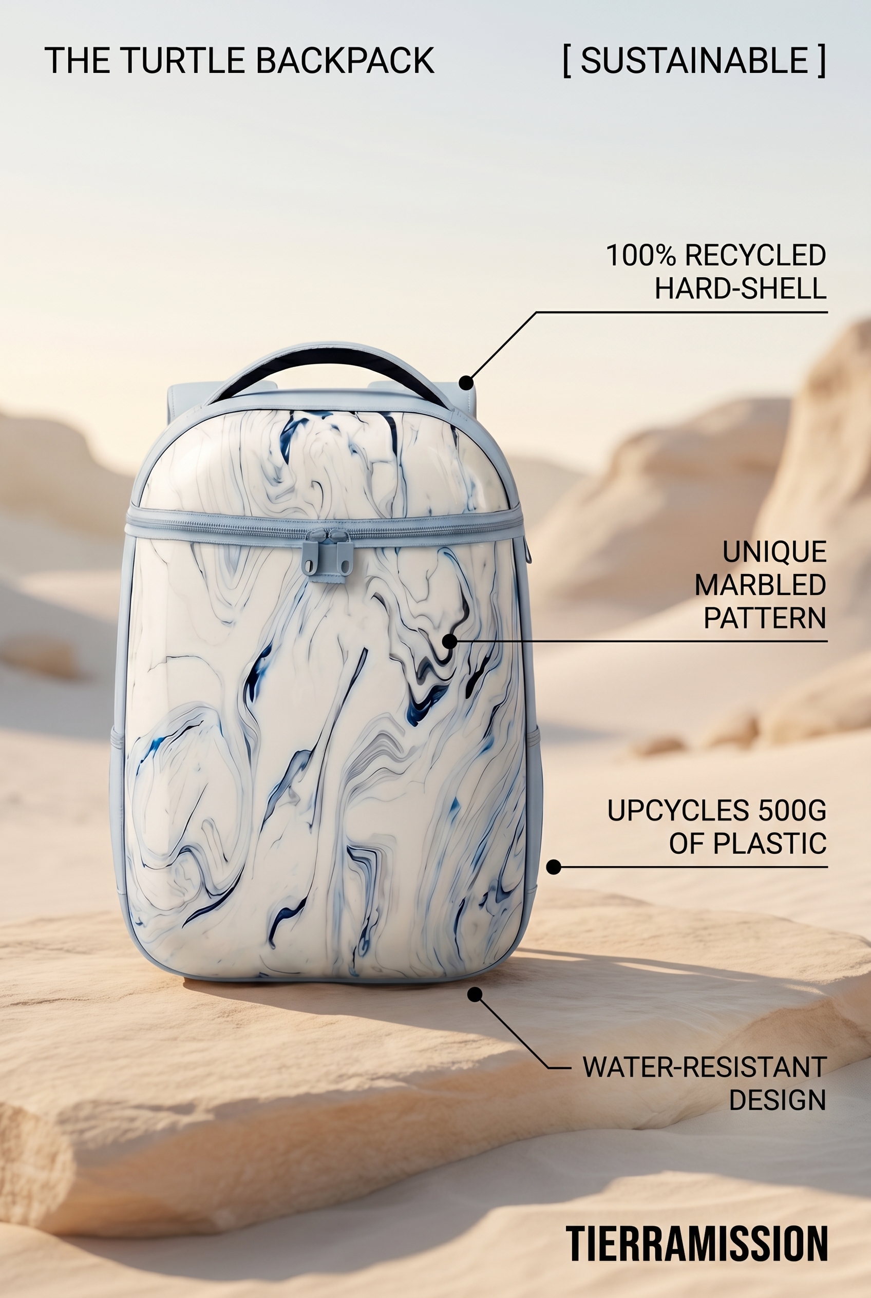 Tierra Mission Facebook ad: The Most Durable Backpack Created from Recycled Plastic