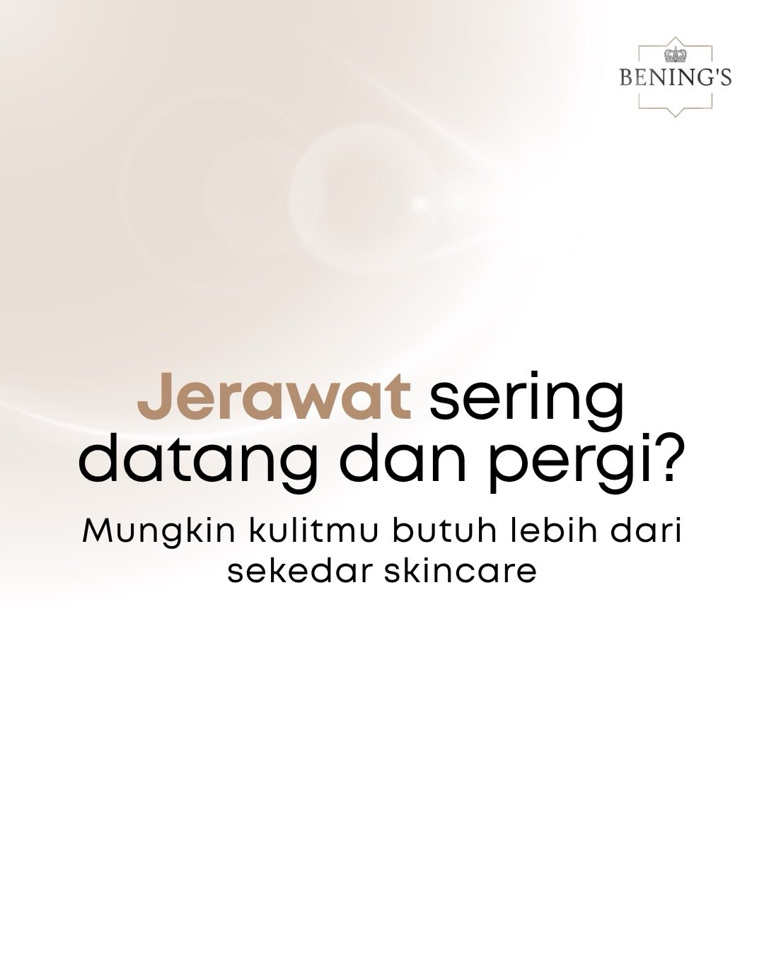 Benings Clinic Cirebon Facebook ad: Sudah rutin skincare-an, tapi jerawat masih sering datang?
