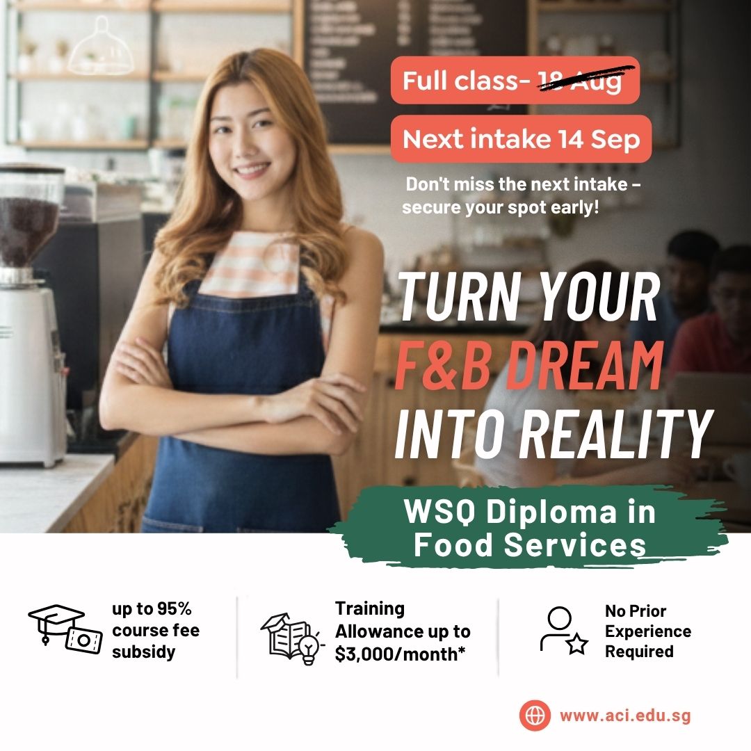 Asian Culinary Institute Singapore Facebook ad: Due to the overwhelming response, our August intake…