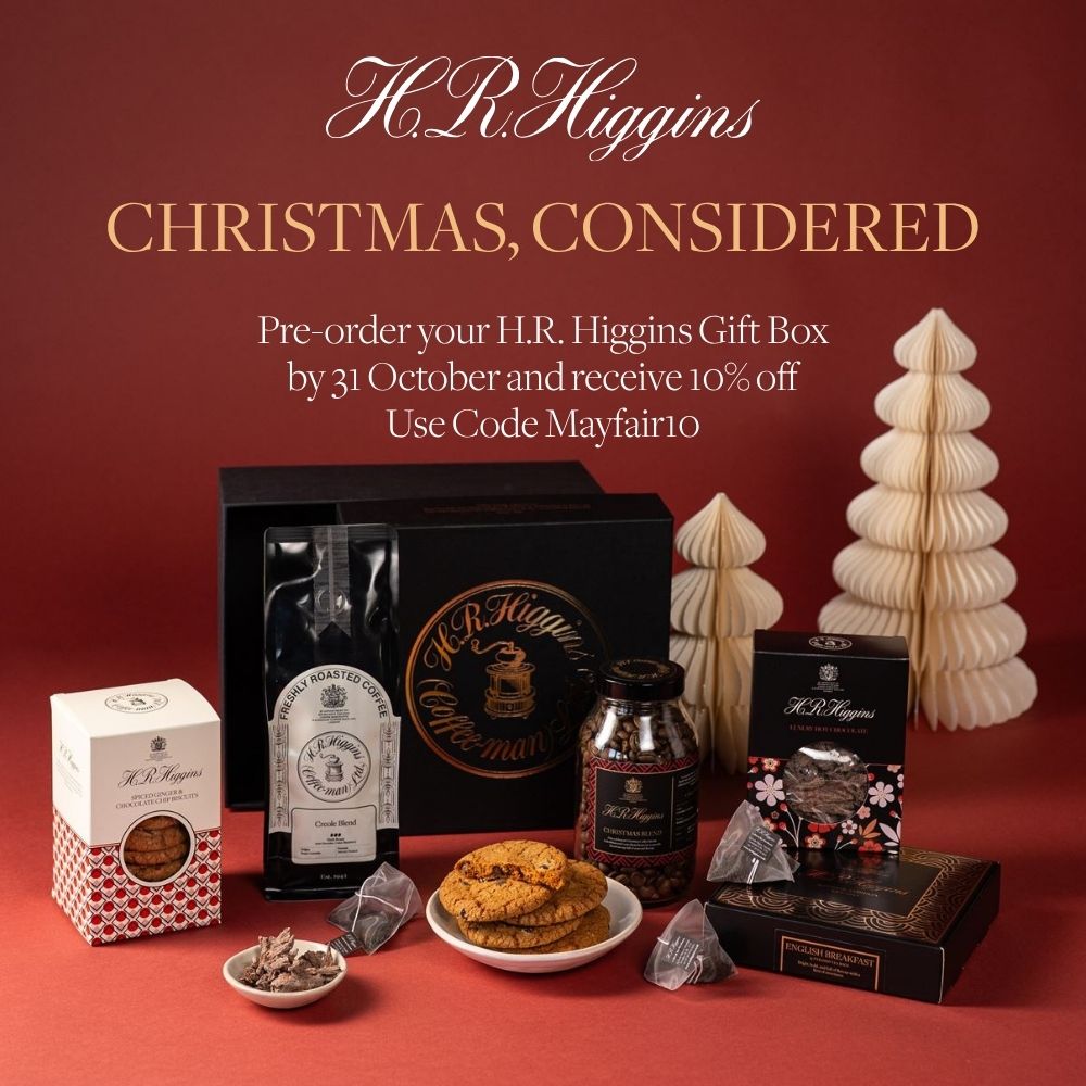 H.R.Higgins Facebook ad: Mayfair Coffee & Tea Gifts, 10% Off