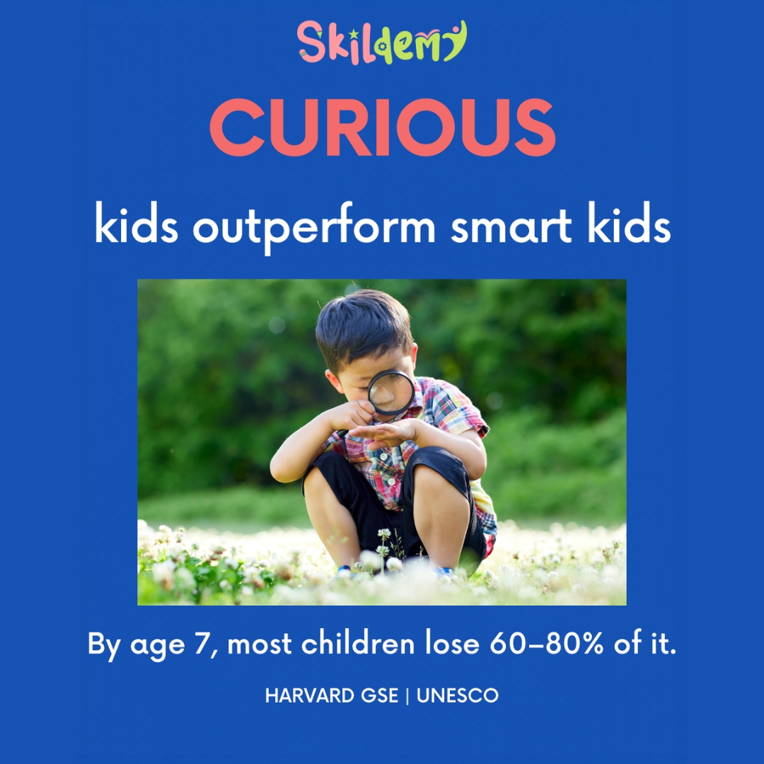Skildemy Facebook ad: Curious kids beat smart kids by 18.
