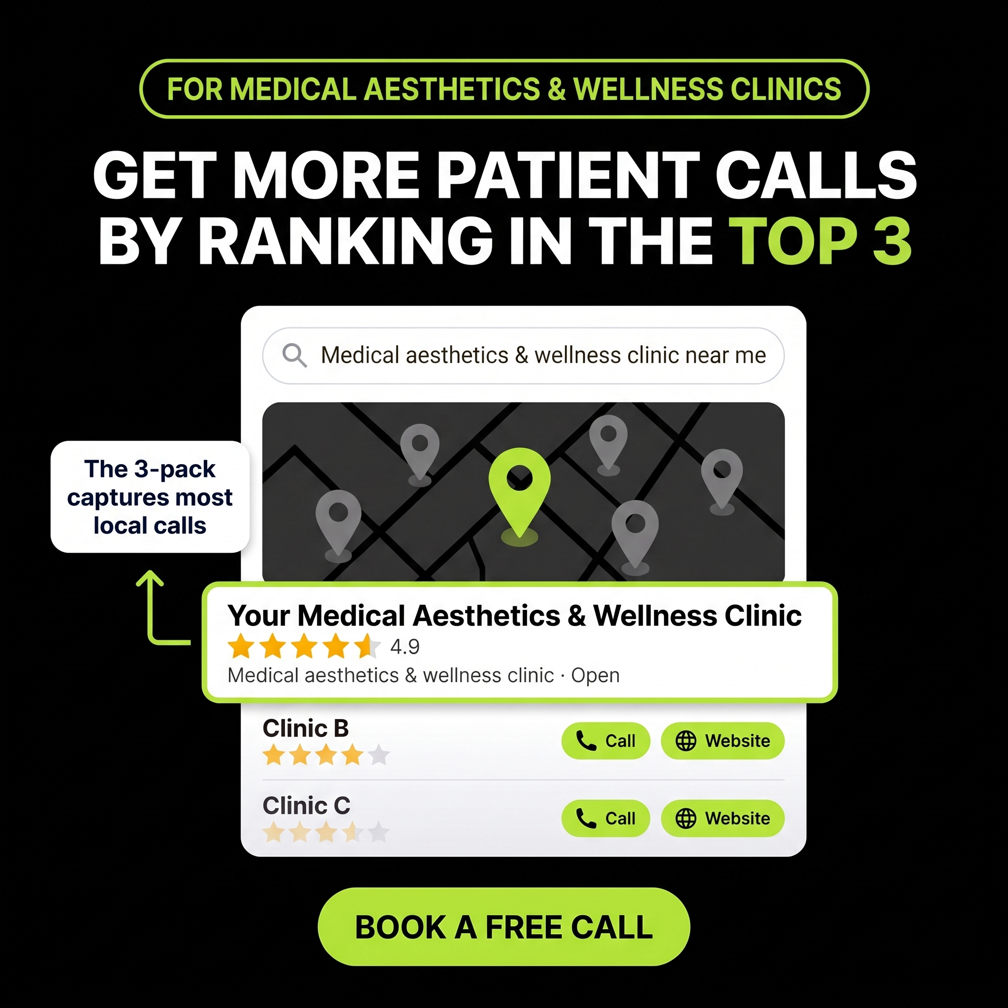 Clinic Fuse Facebook ad: Get More Aesthetic & Wellness Clients From Google.