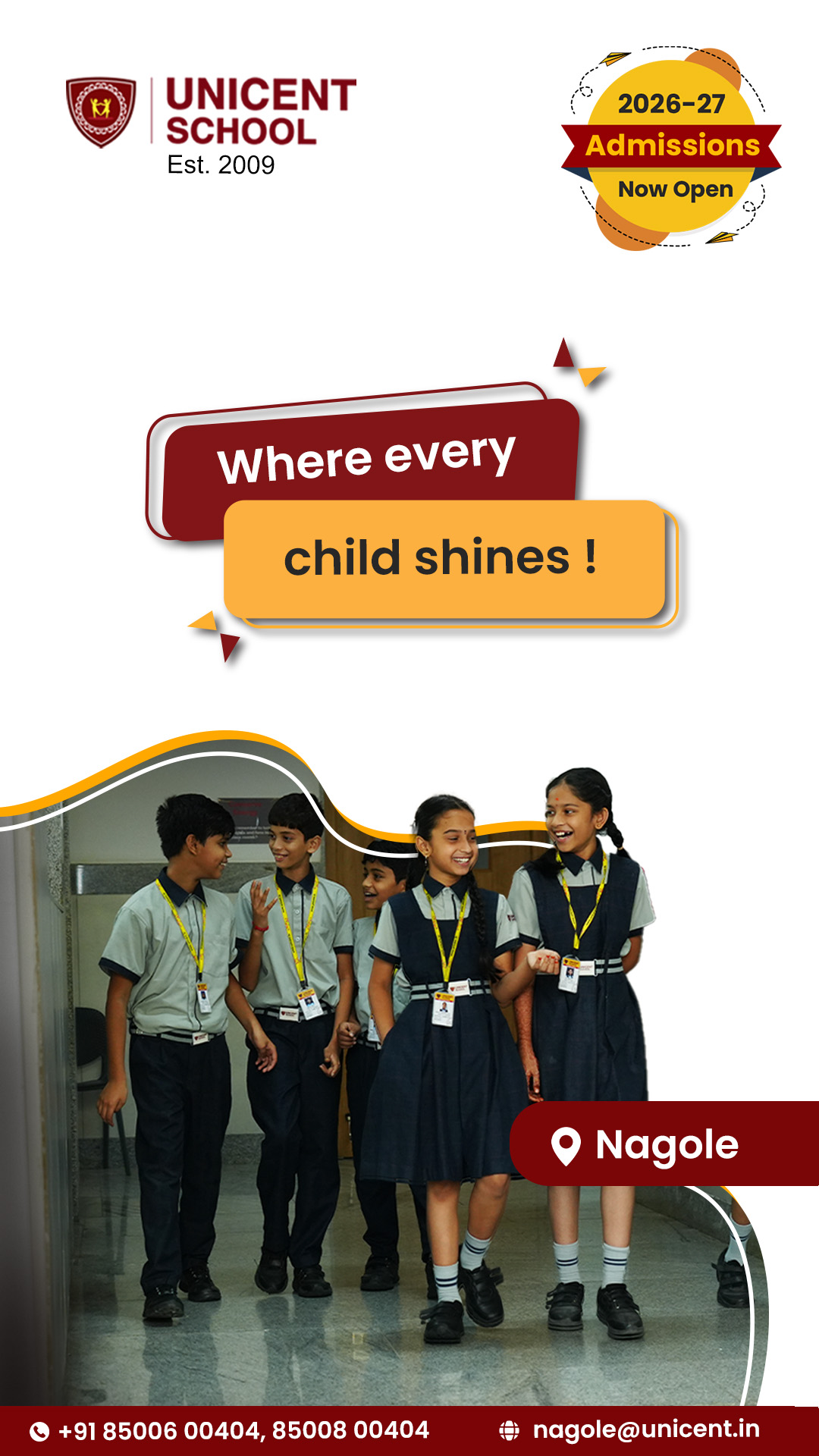 Unicent School Nagole Facebook ad from May 15, 2026