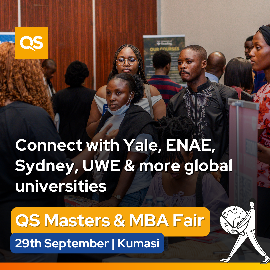 QS Top Universities Facebook ad: Free Study Abroad Fair Kumasi