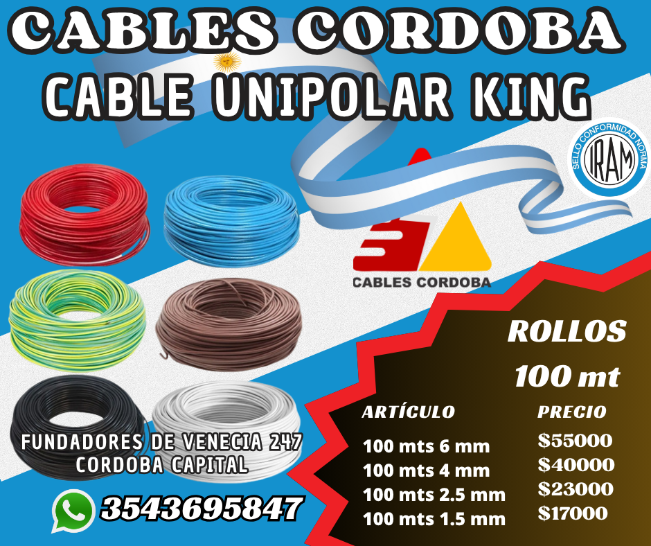 Cables y electricidad Facebook ad: Cable unipolar 2.5 mm 100 mts