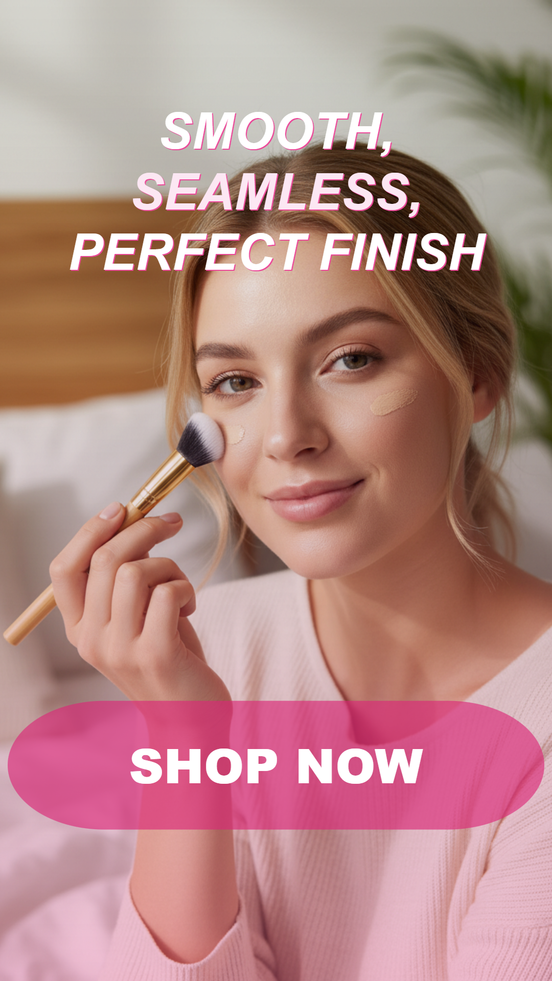 Alina Eremina Facebook ad: Concealer paw brush - angled for seamless application