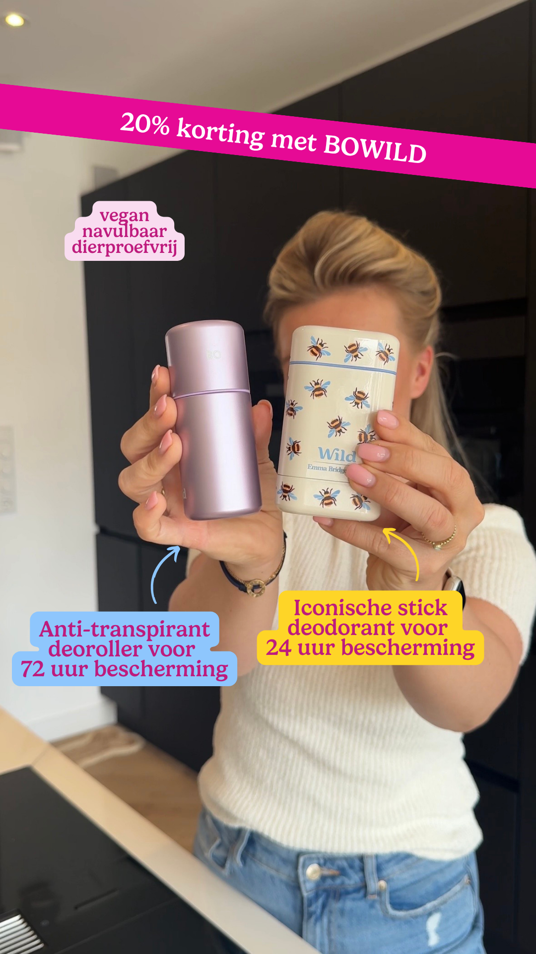 Wild Facebook ad: Met mijn code BOWILD krijg je nu 20% korting op de gehele…