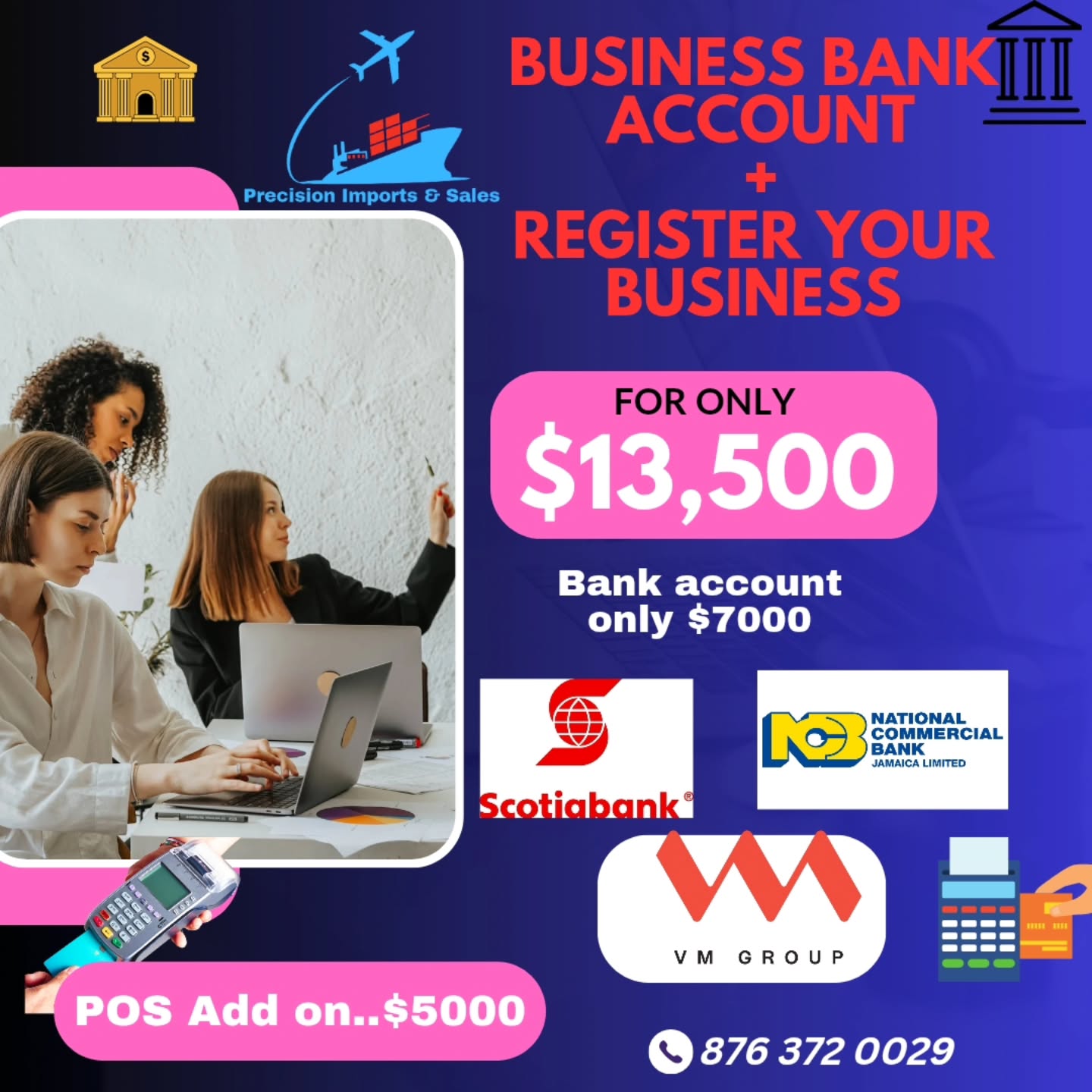 _precisionimports_and_sales Facebook ad: Let us register your business today.Hassle free service…