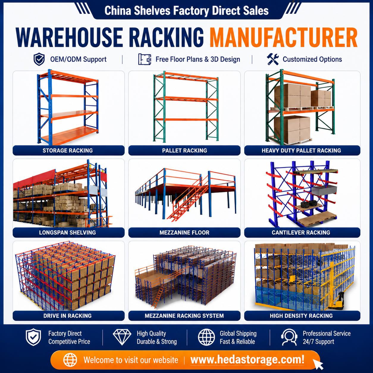 Guangzhou Heda Shelves Co., Ltd Facebook ad: Heavy-Duty Pallet Racking