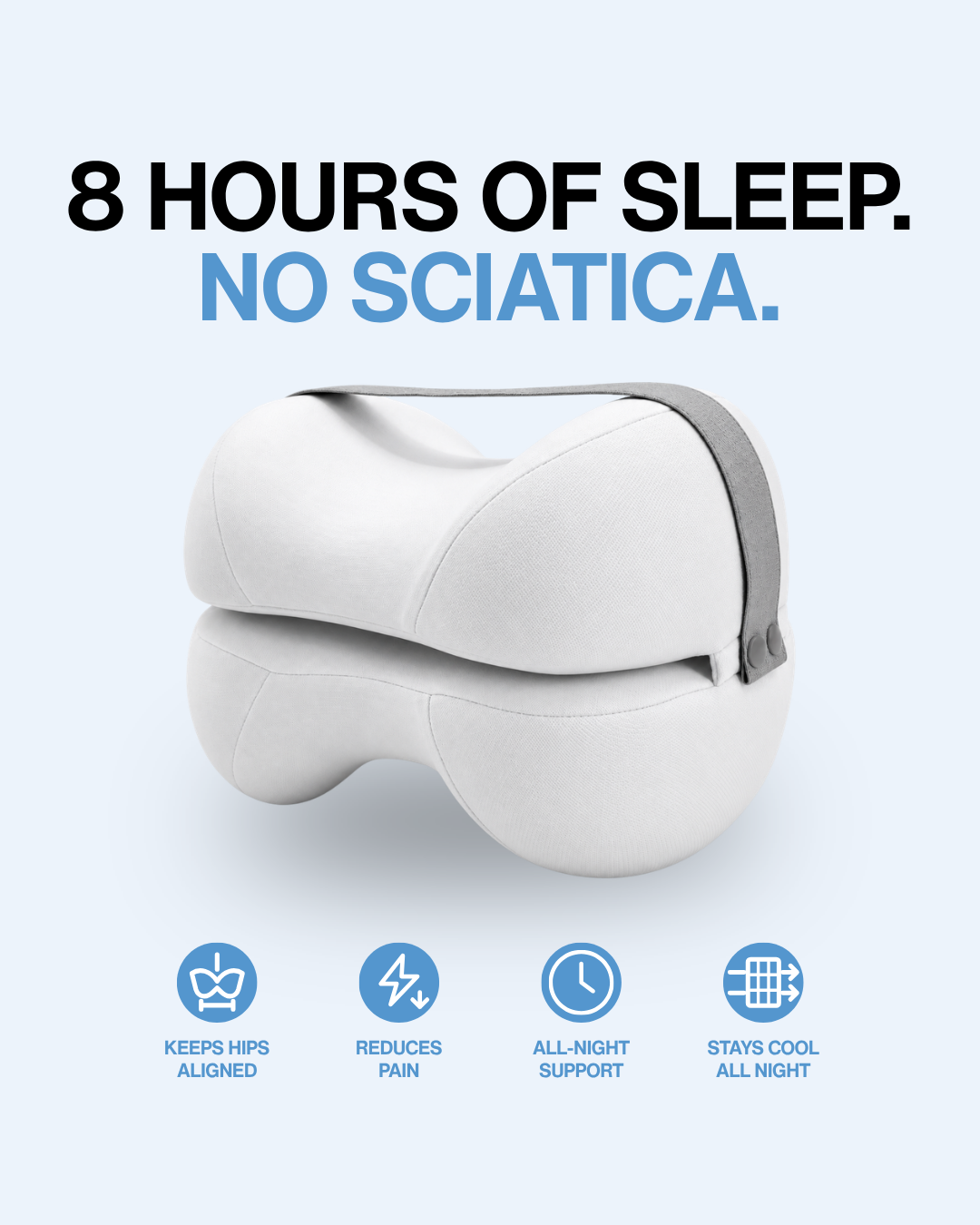 Evorola Facebook ad: 8 Hours Sleep. No Sciatica.