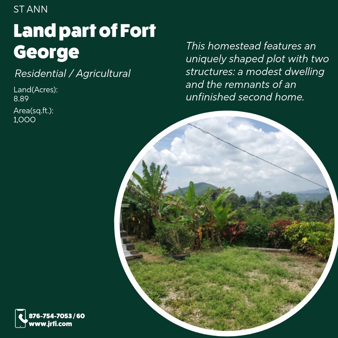 Jamaican Redevelopment Foundation INC. Facebook ad: Listing #: 3182, Land part of Fort George