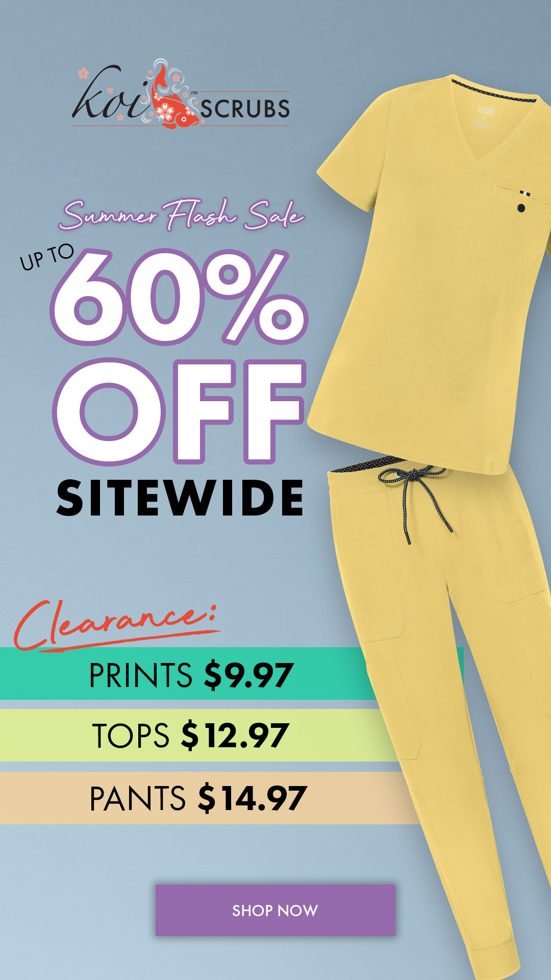 koi Designer Scrubs Facebook ad