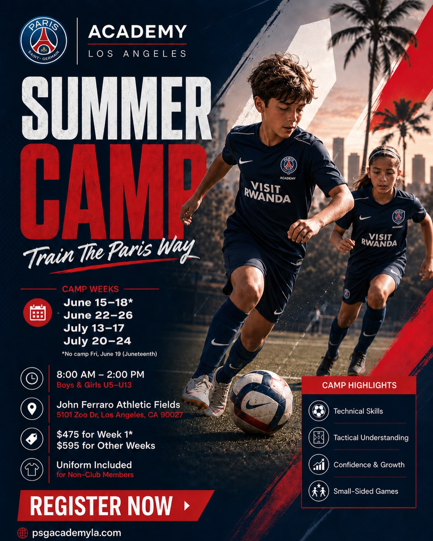 Paris Saint-Germain Academy Los Angeles Facebook ad: Camps in Los Angeles - Paris Saint-Germain Academy Los…