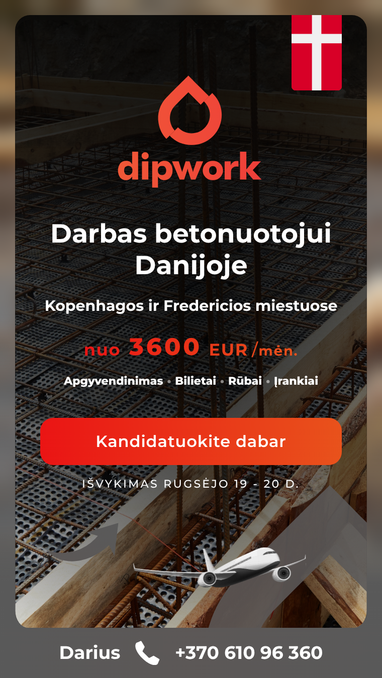 Dipwork Lietuva Facebook ad: Atlyginimas nuo 3600 EUR/mėn.