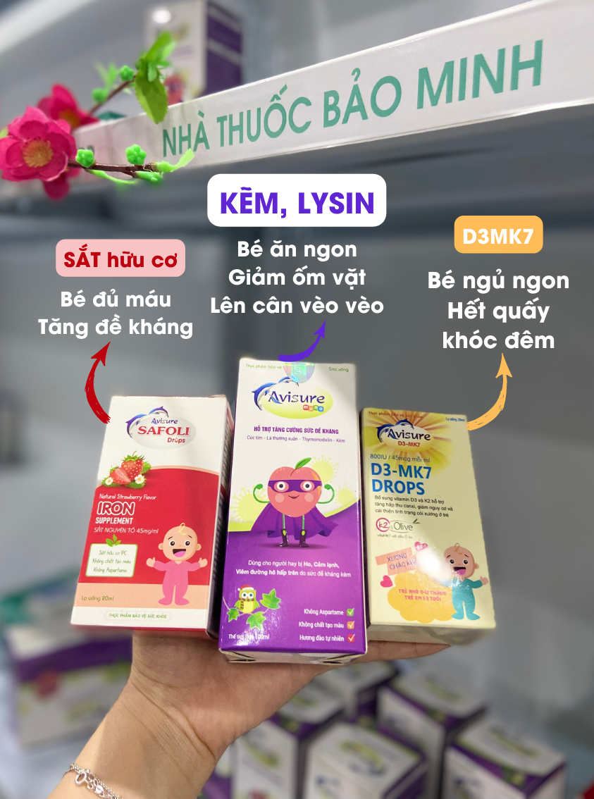 Avisure Kids drop - Sắt, KẼM hữu cơ, D3MK7 DHA cho bé từ 0 tháng Facebook ad