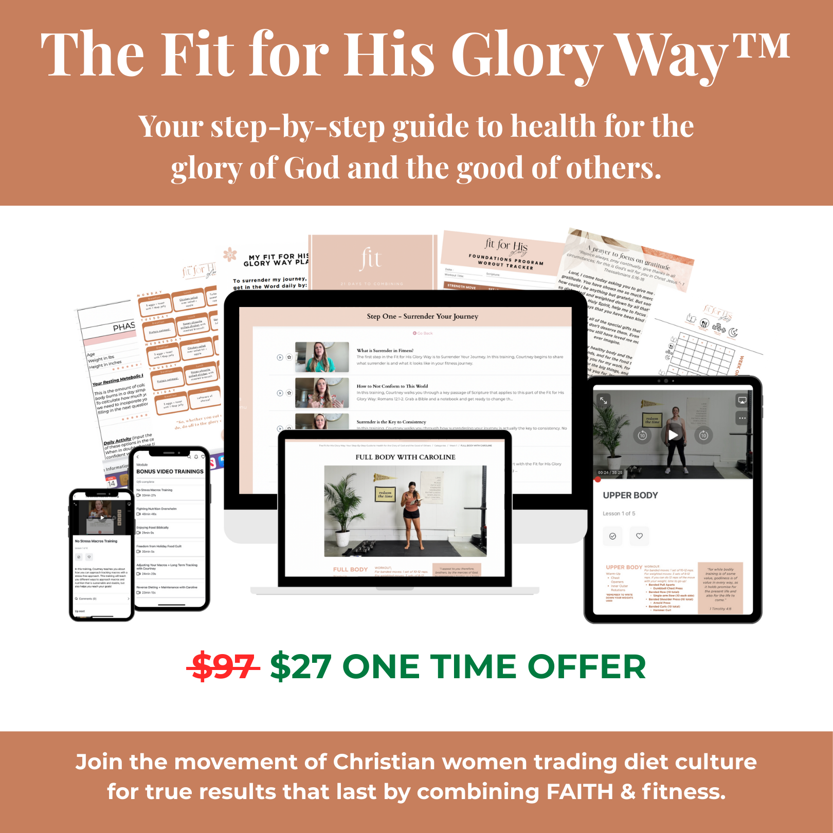 Fit for His Glory Facebook ad: For a long time, health felt stressful and…