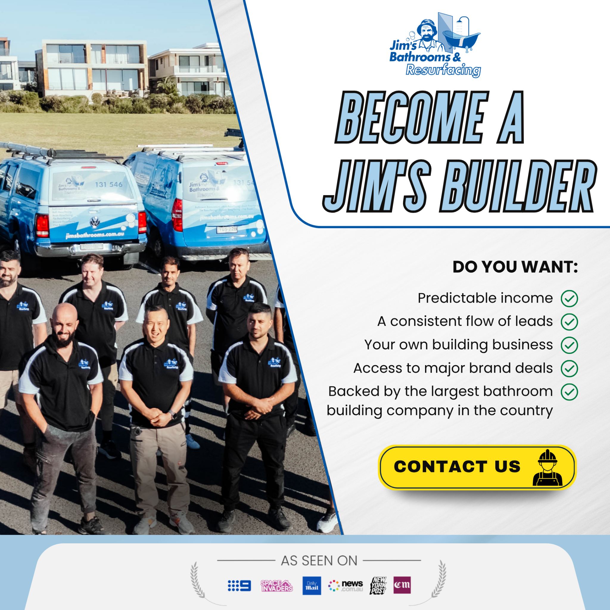 Jim's Bathrooms & Resurfacing Facebook ad: Become a Jim's Bathrooms Franchisee