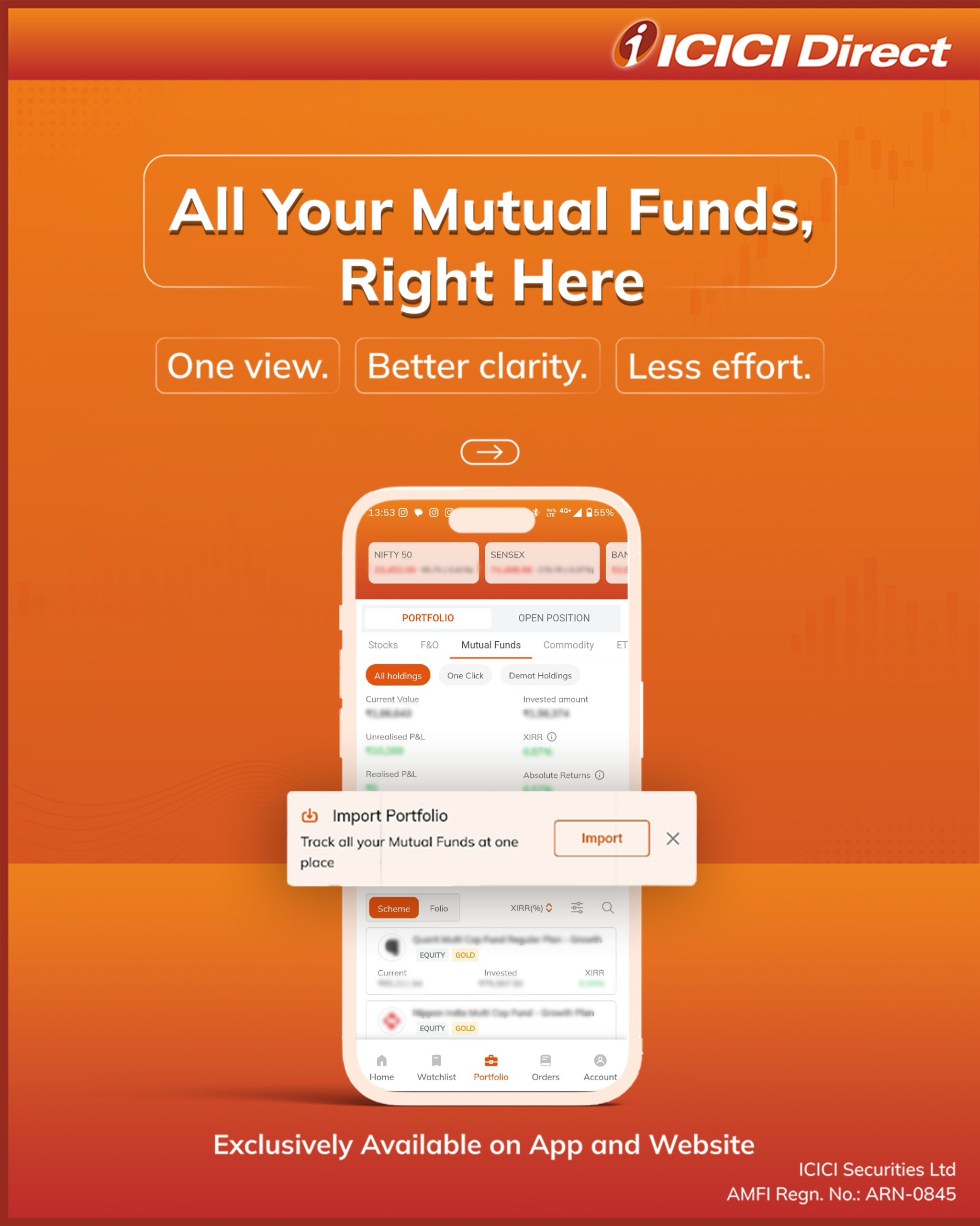 ICICIdirect Facebook ad: All your mutual fund investments, in one place.
