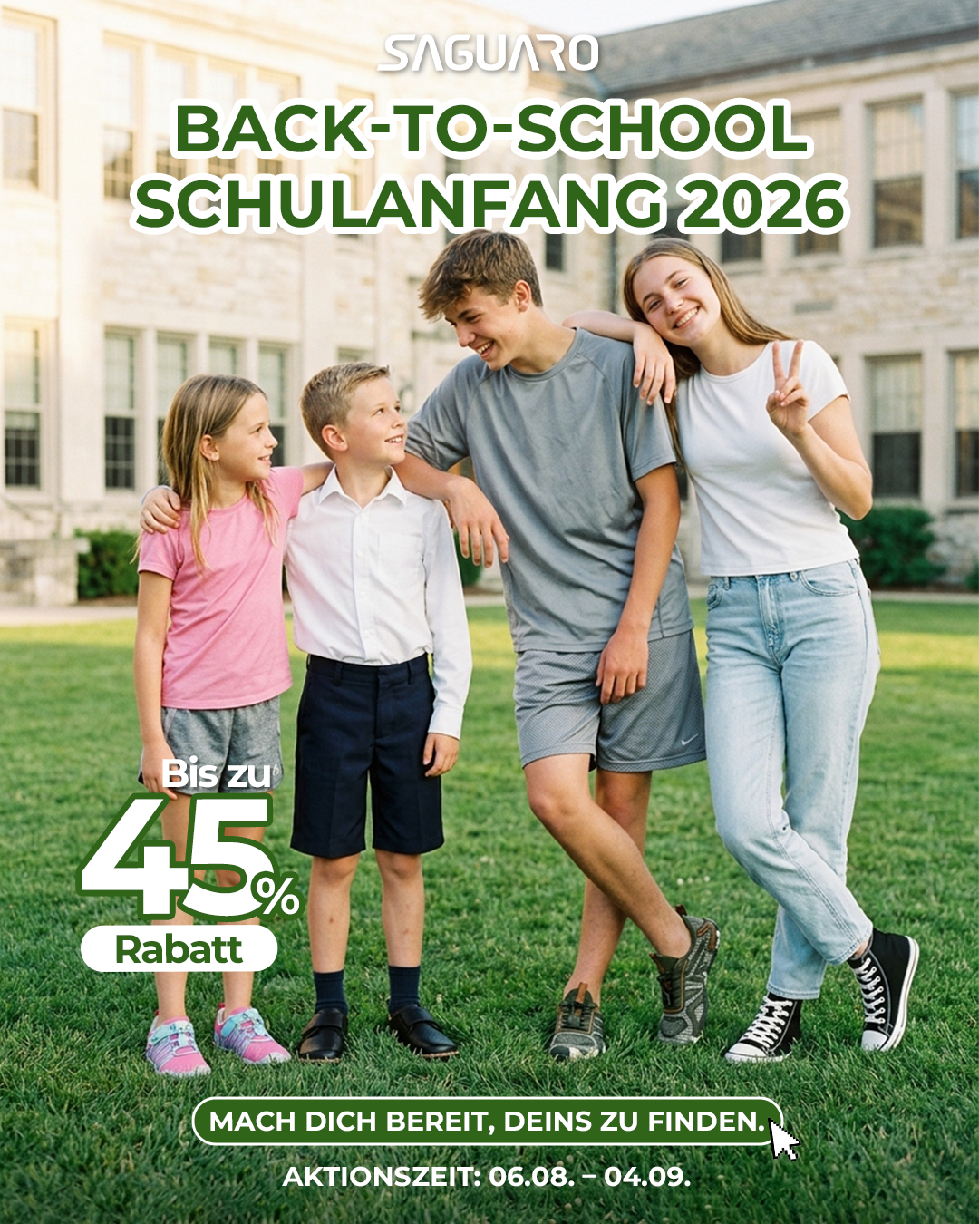 Saguaro De Facebook ad: Schulstart mit Komfort