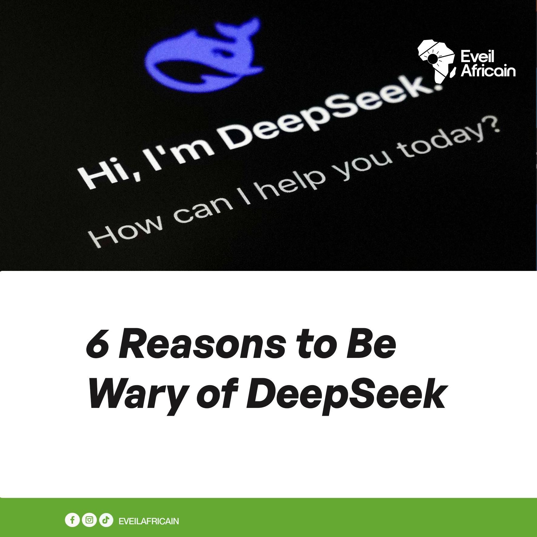 Éveil Africain Facebook ad: 6 Reasons to Be Wary of DeepSeek