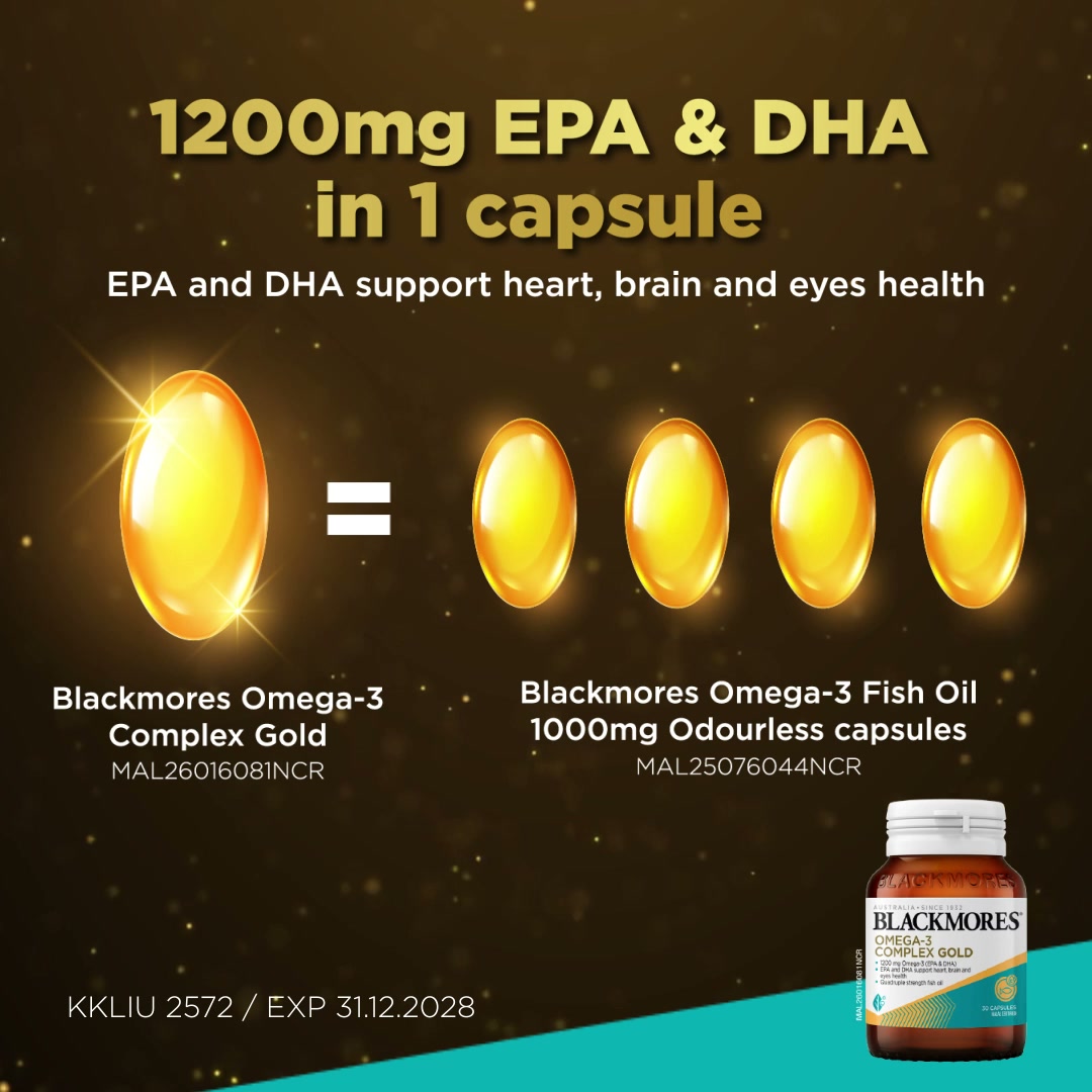 Blackmores Malaysia Facebook ad: 4X* Omega-3 Quadruple Strength Fish Oil
