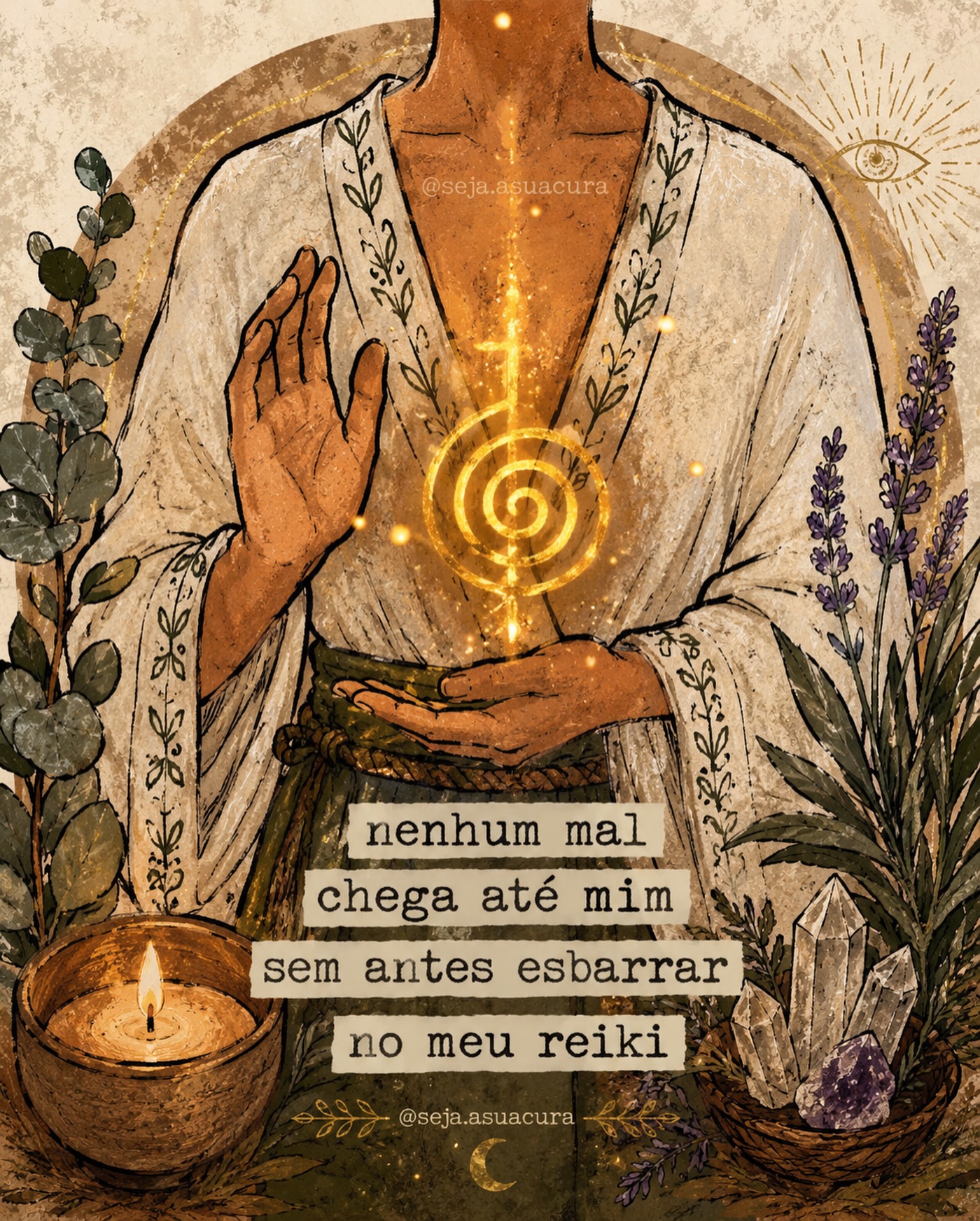 Seja a Sua Cura Facebook ad: Na fortaleza do Reiki protejo minha energia