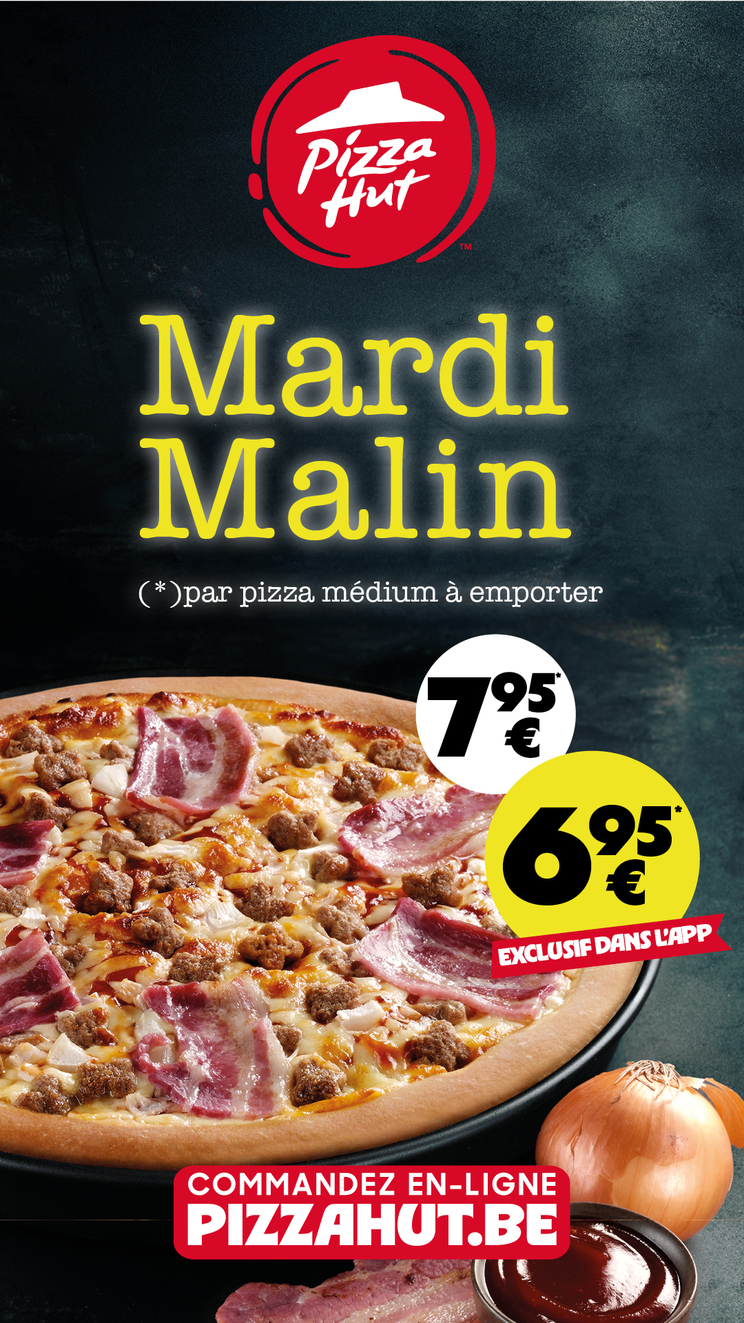 Pizza Hut Facebook ad: 6,95 € par Pizza Medium